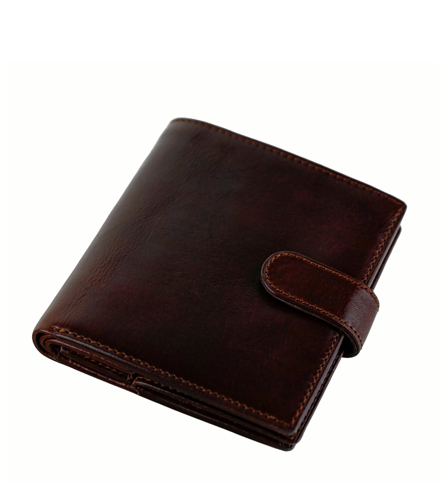 Leather Bifold Wallet with a Snap Closure - Ironweed