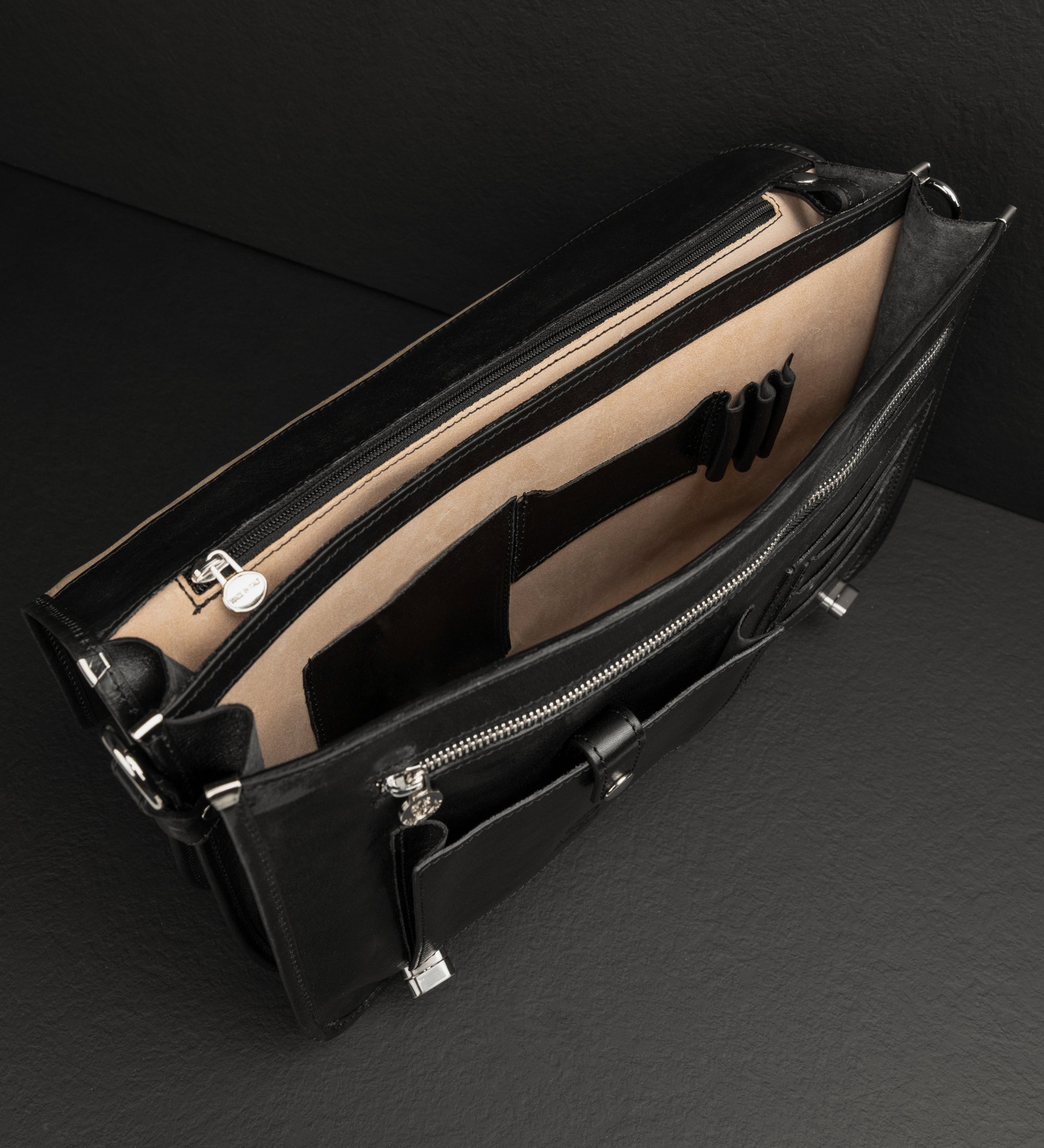 Leather Briefcase Laptop Bag - Illusions