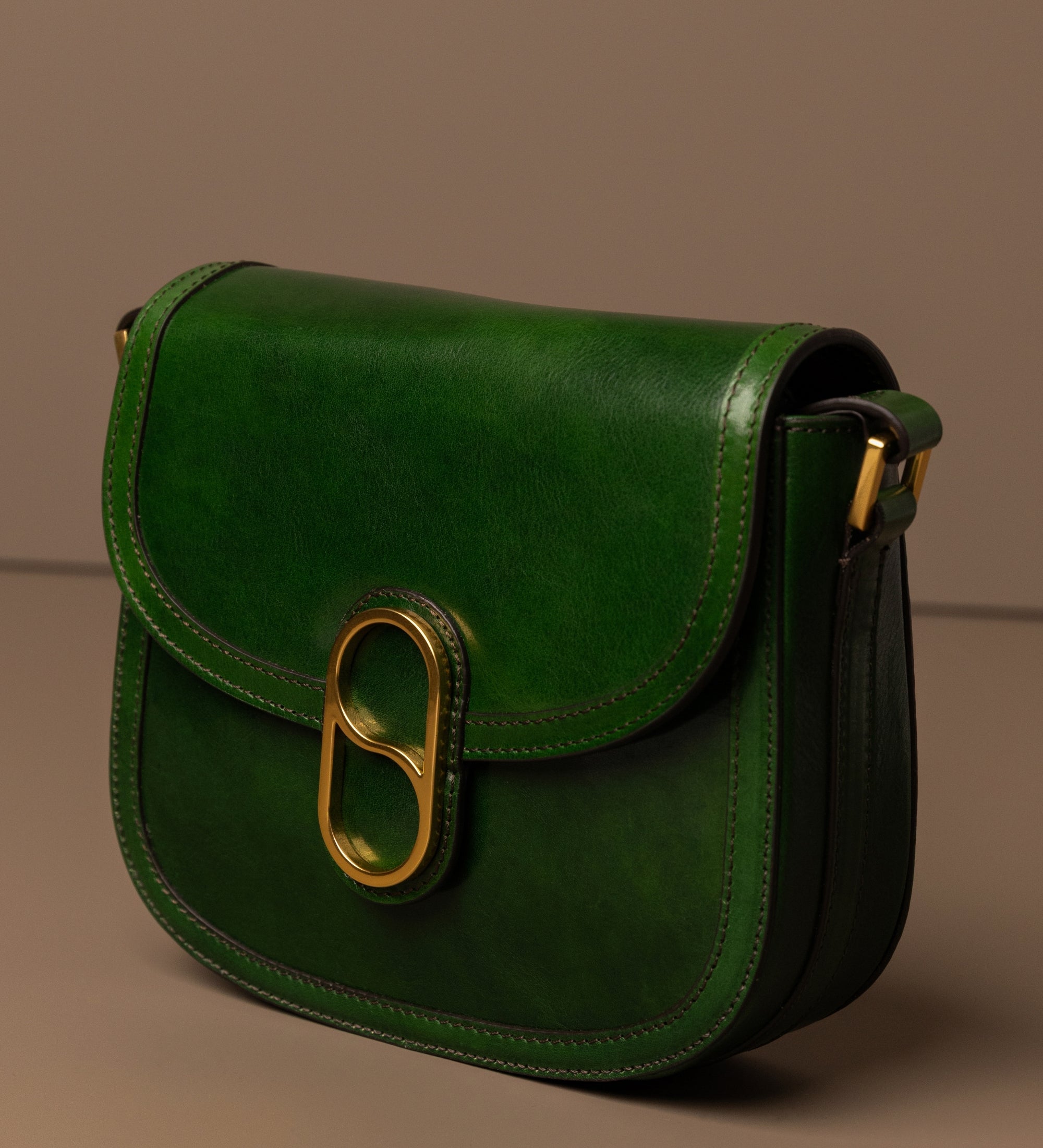 Womens Leather Saddle Bag - Villette