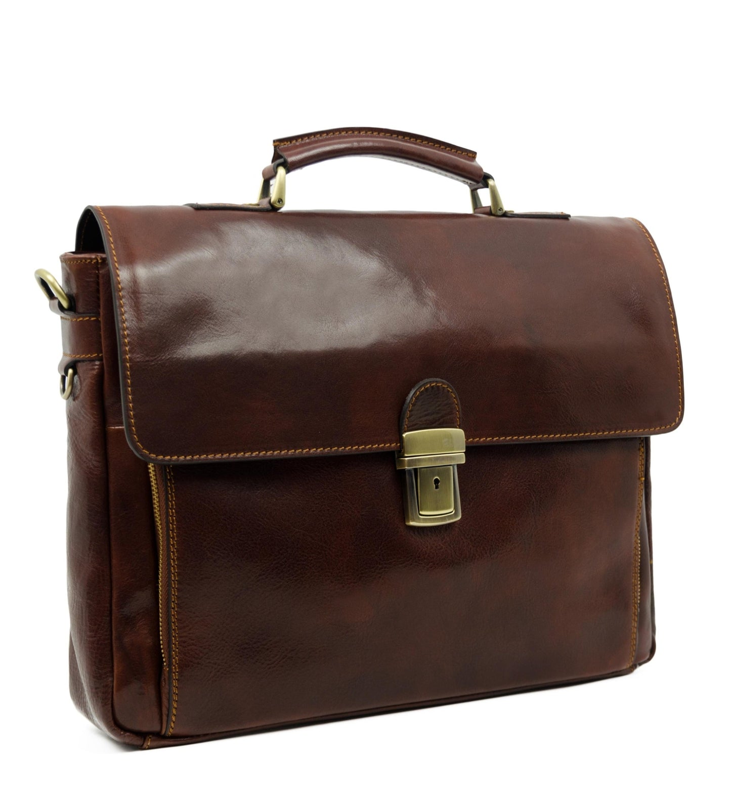 Leather Briefcase Laptop Bag  - In Cold Blood