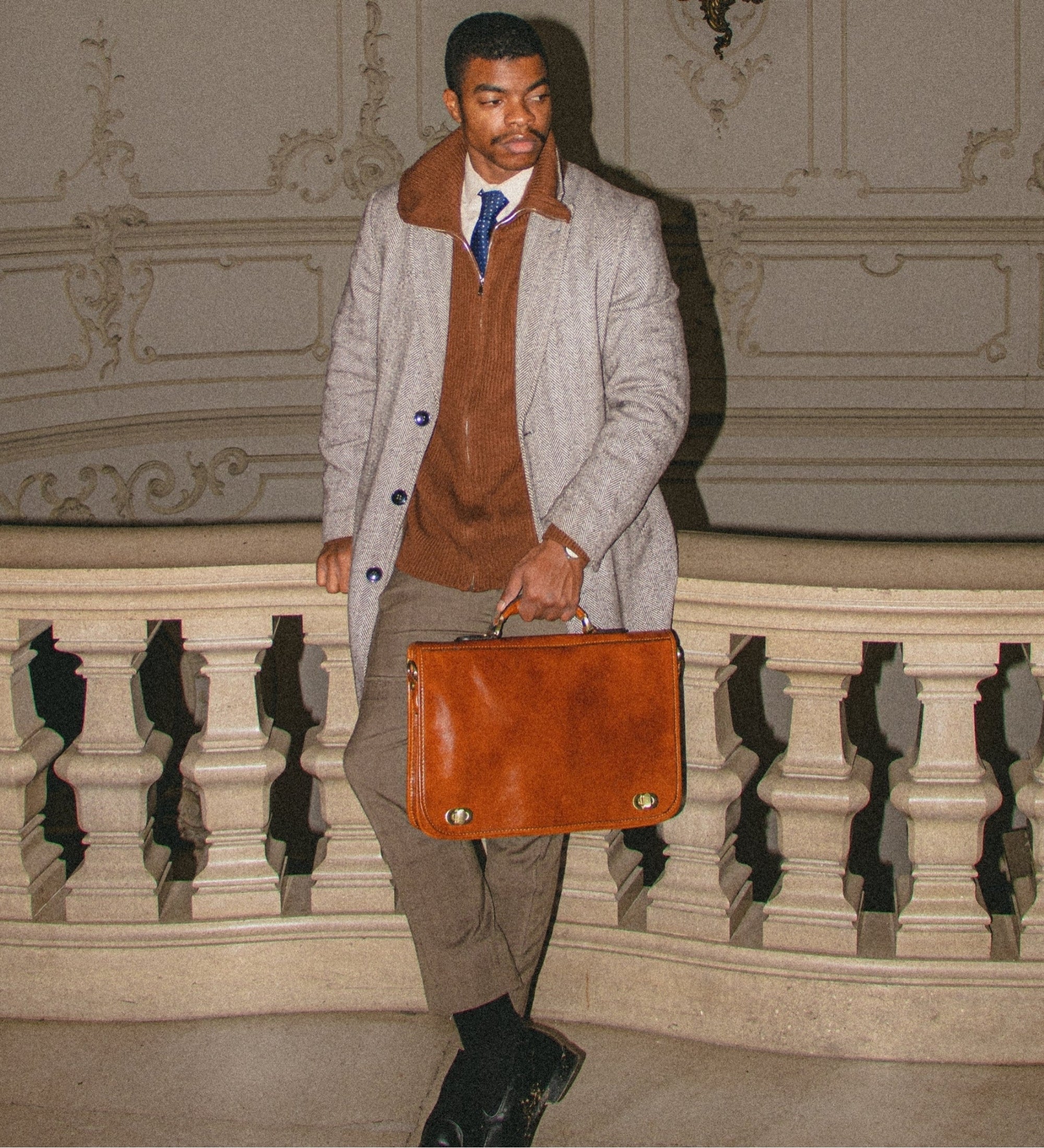 Leather Briefcase Laptop Bag - Illusions