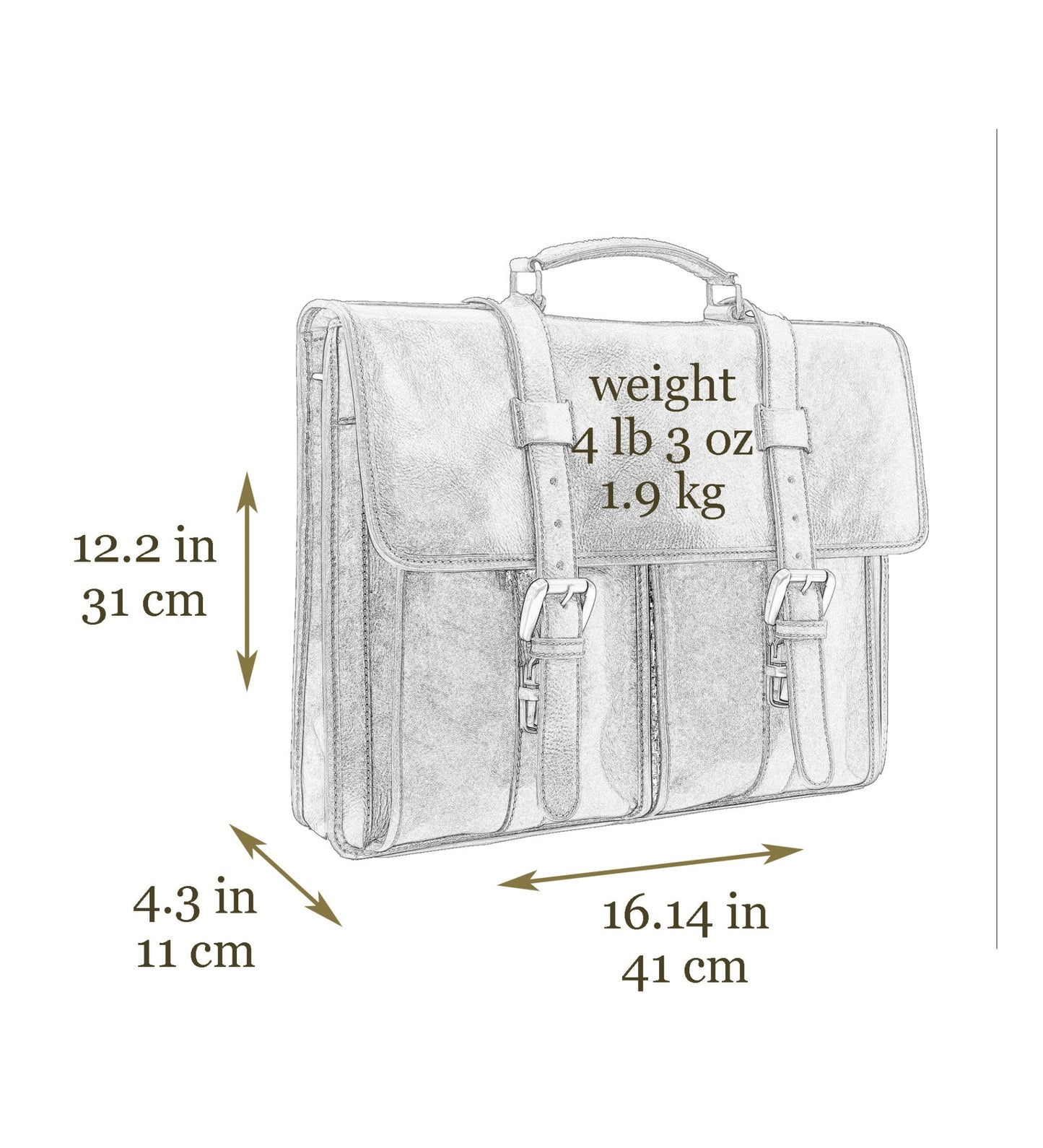 Leather Briefcase Satchel Bag - The Time Machine