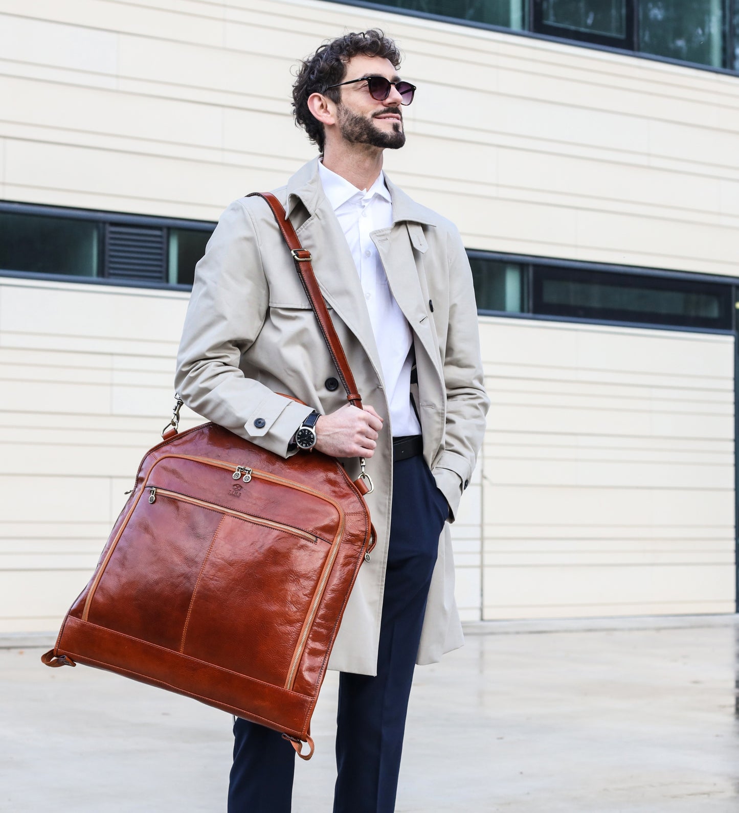 Leather Garment Bag - Travels with Charley