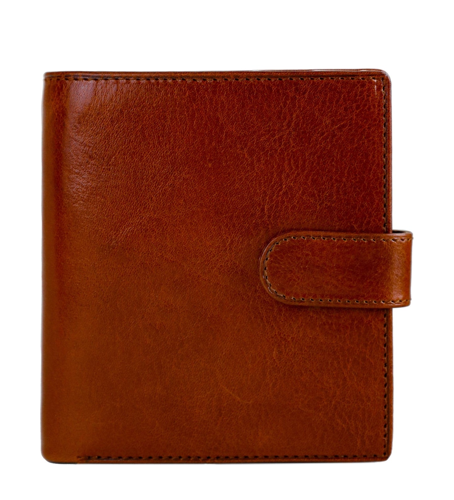 Leather Bifold Wallet with a Snap Closure - Ironweed