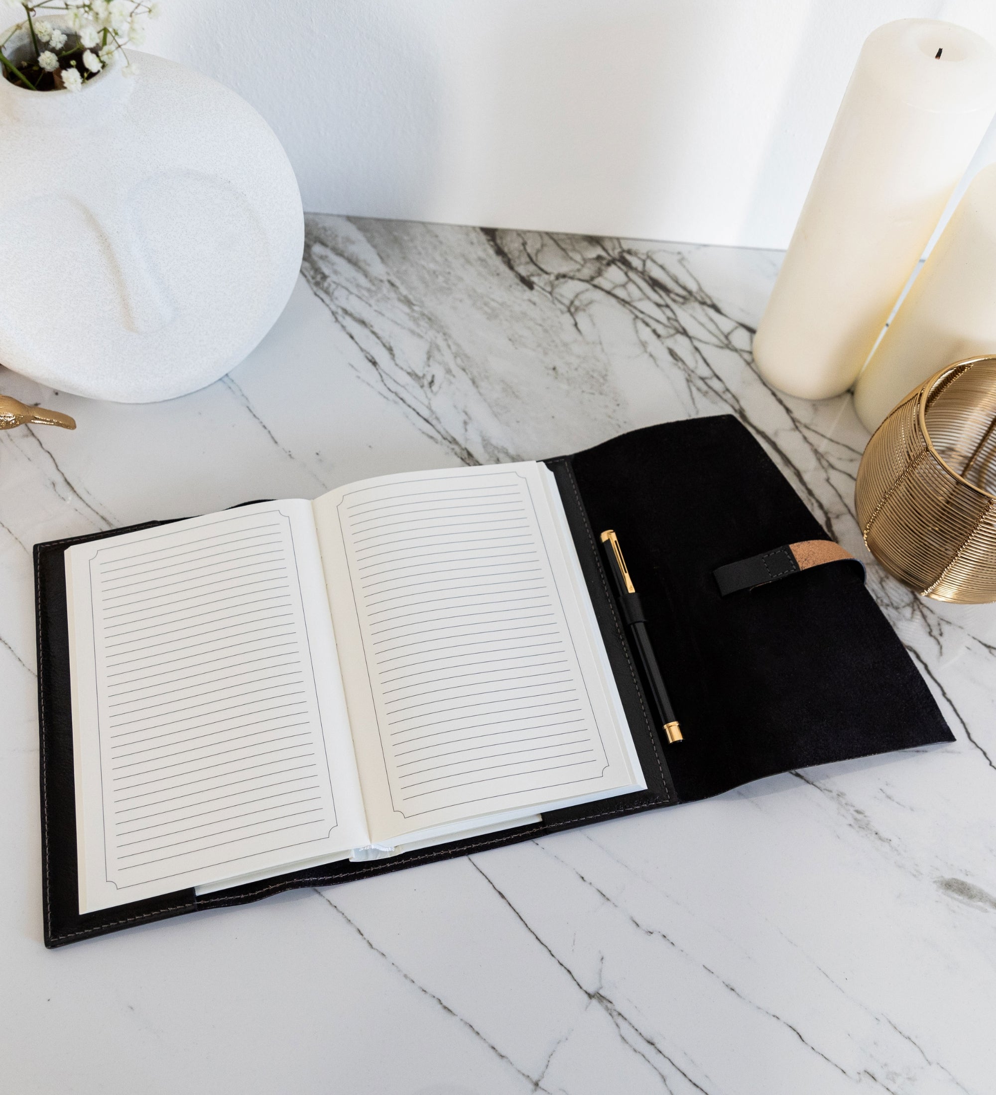 Leather Journal with Refillable A5 Notepad - P.S. I Love You