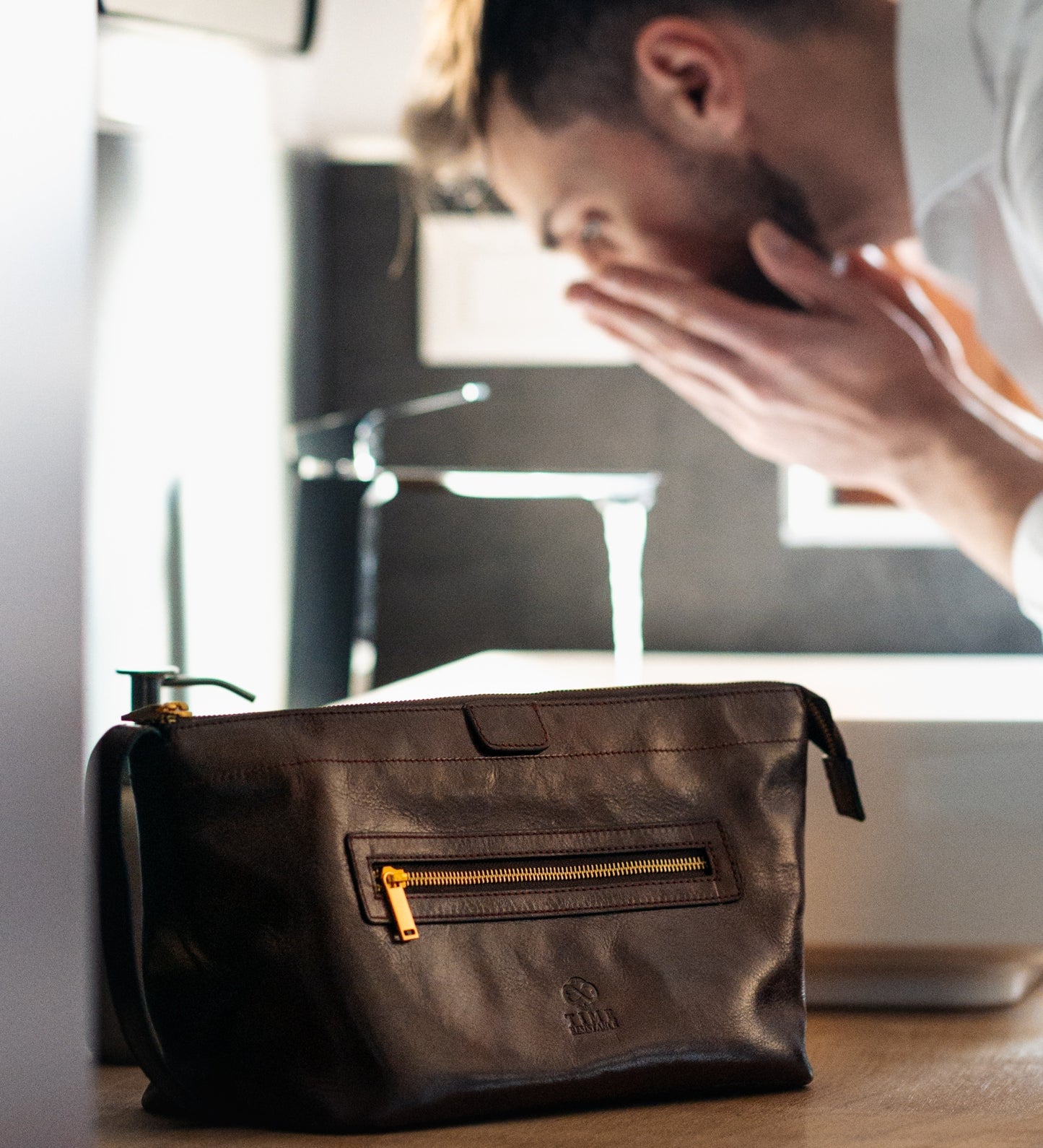 Leather Cosmetic Bag Dopp Kit - Ragtime