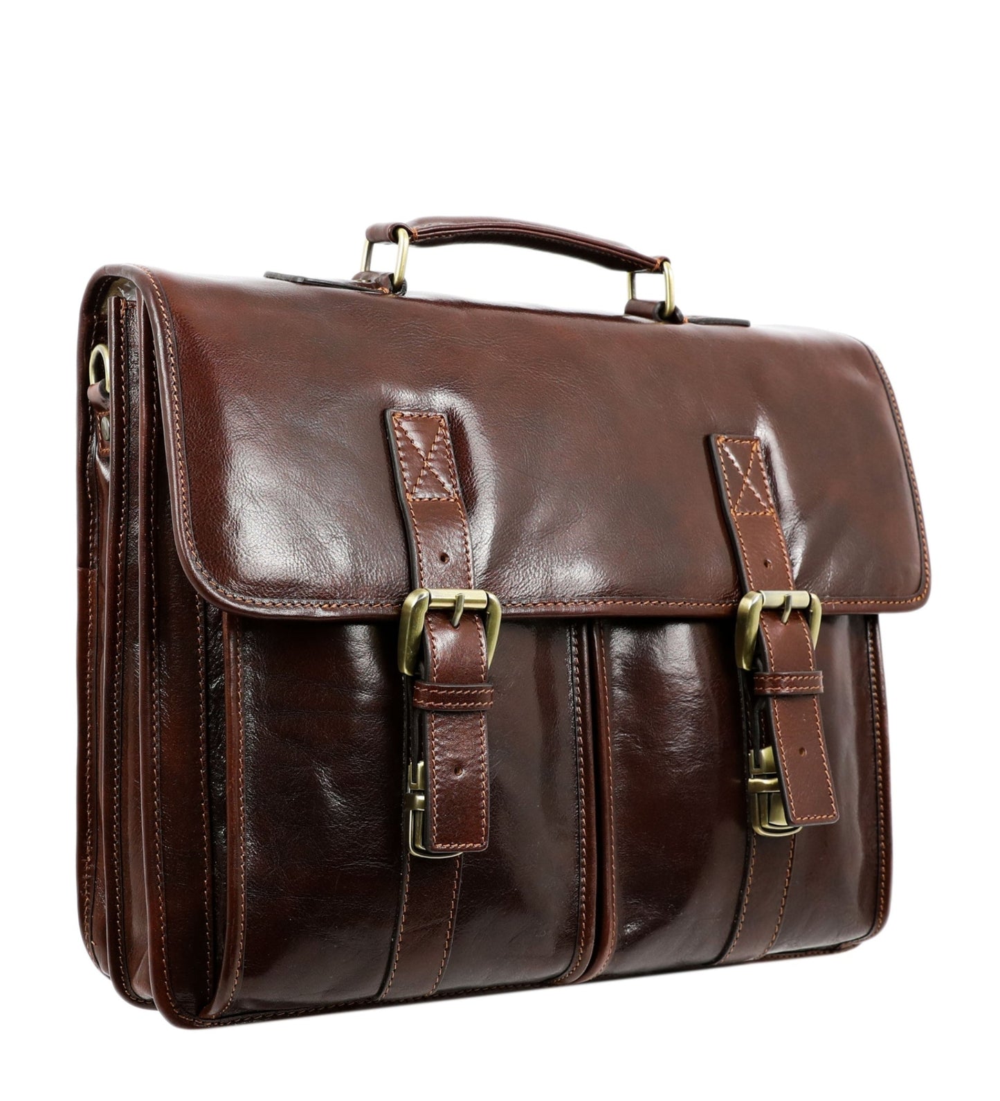 Leather Briefcase Satchel Bag - The Time Machine