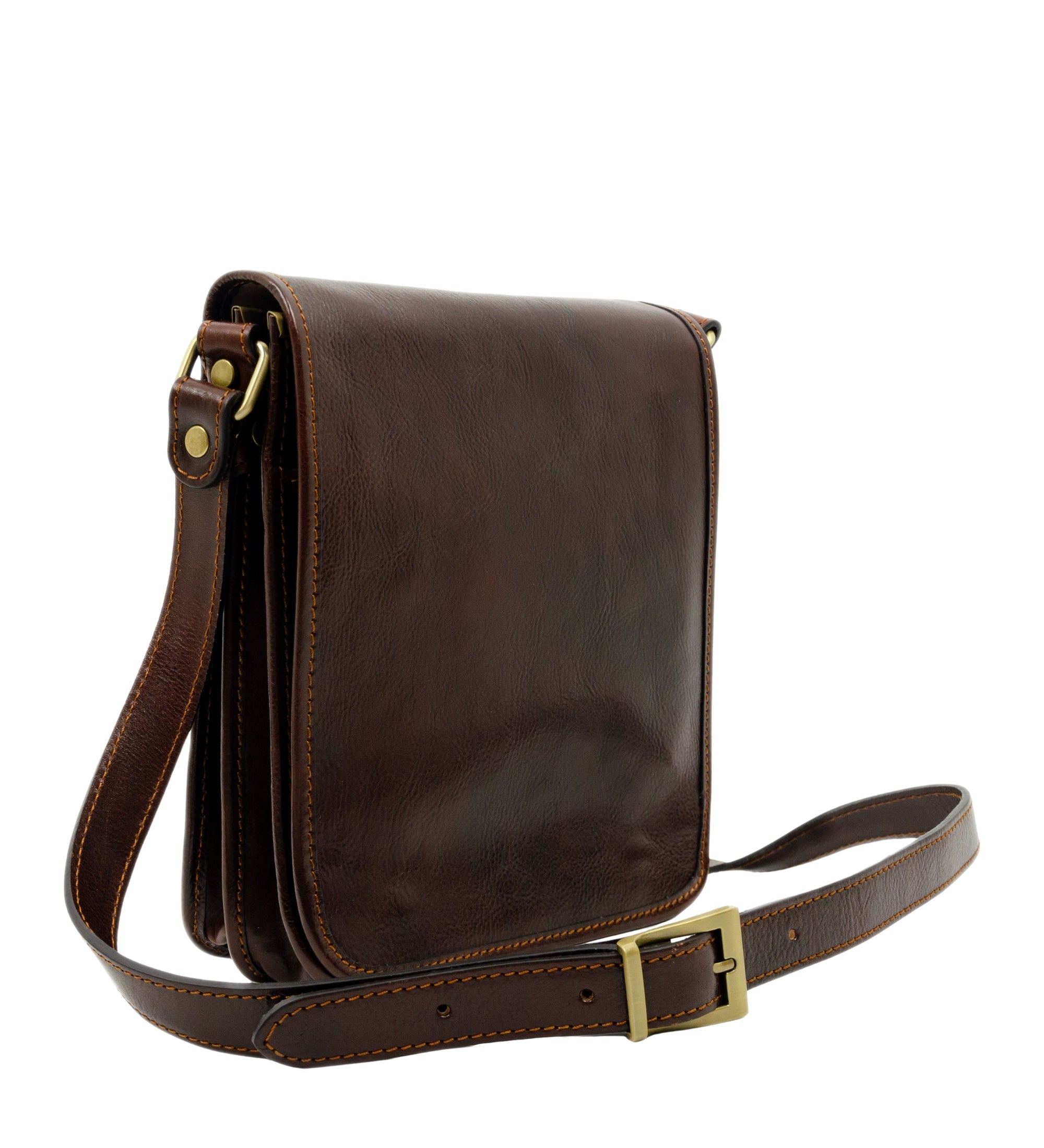 Small Leather Messenger Bag - On The Road