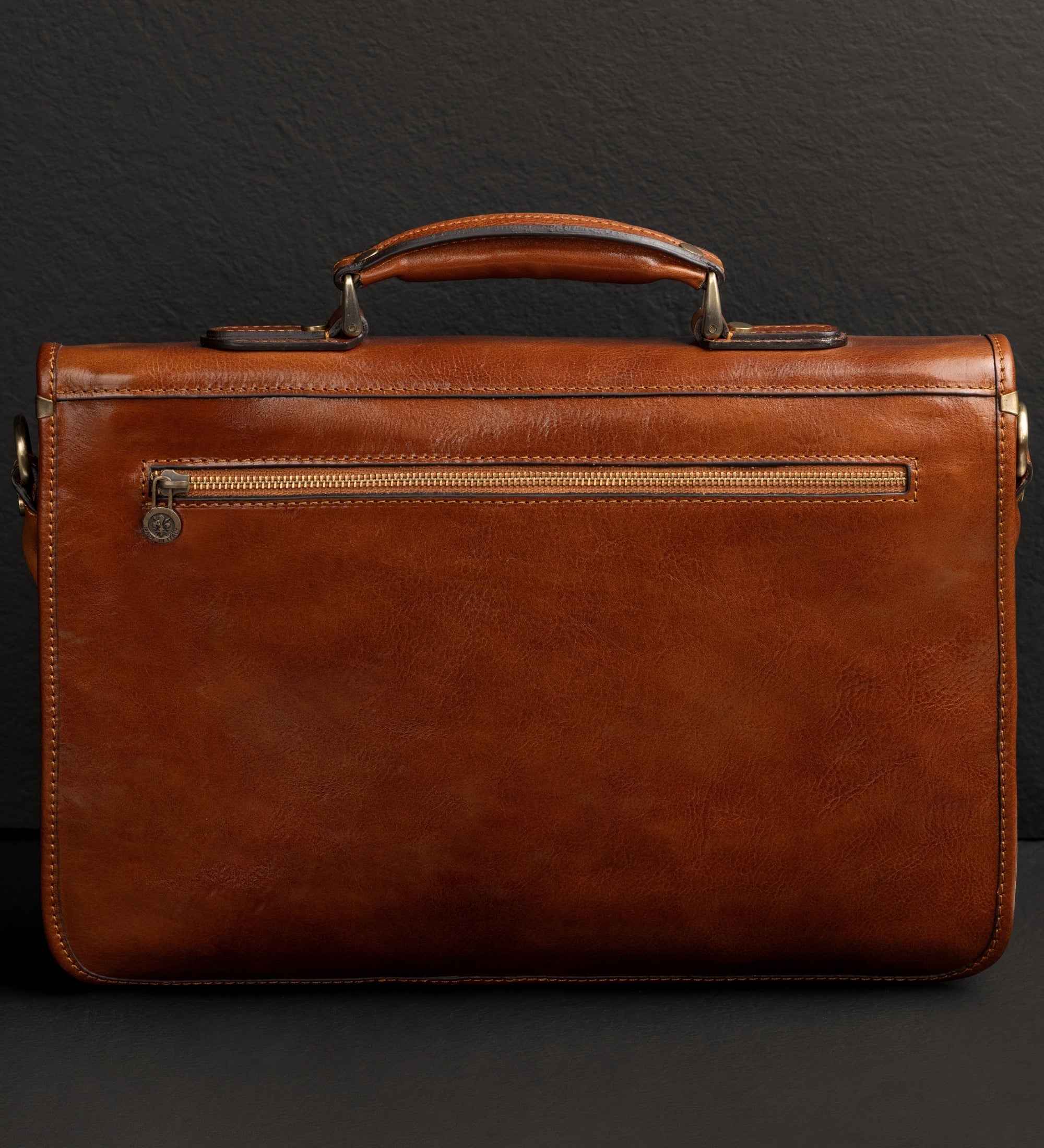 Leather Briefcase Laptop Bag - Illusions