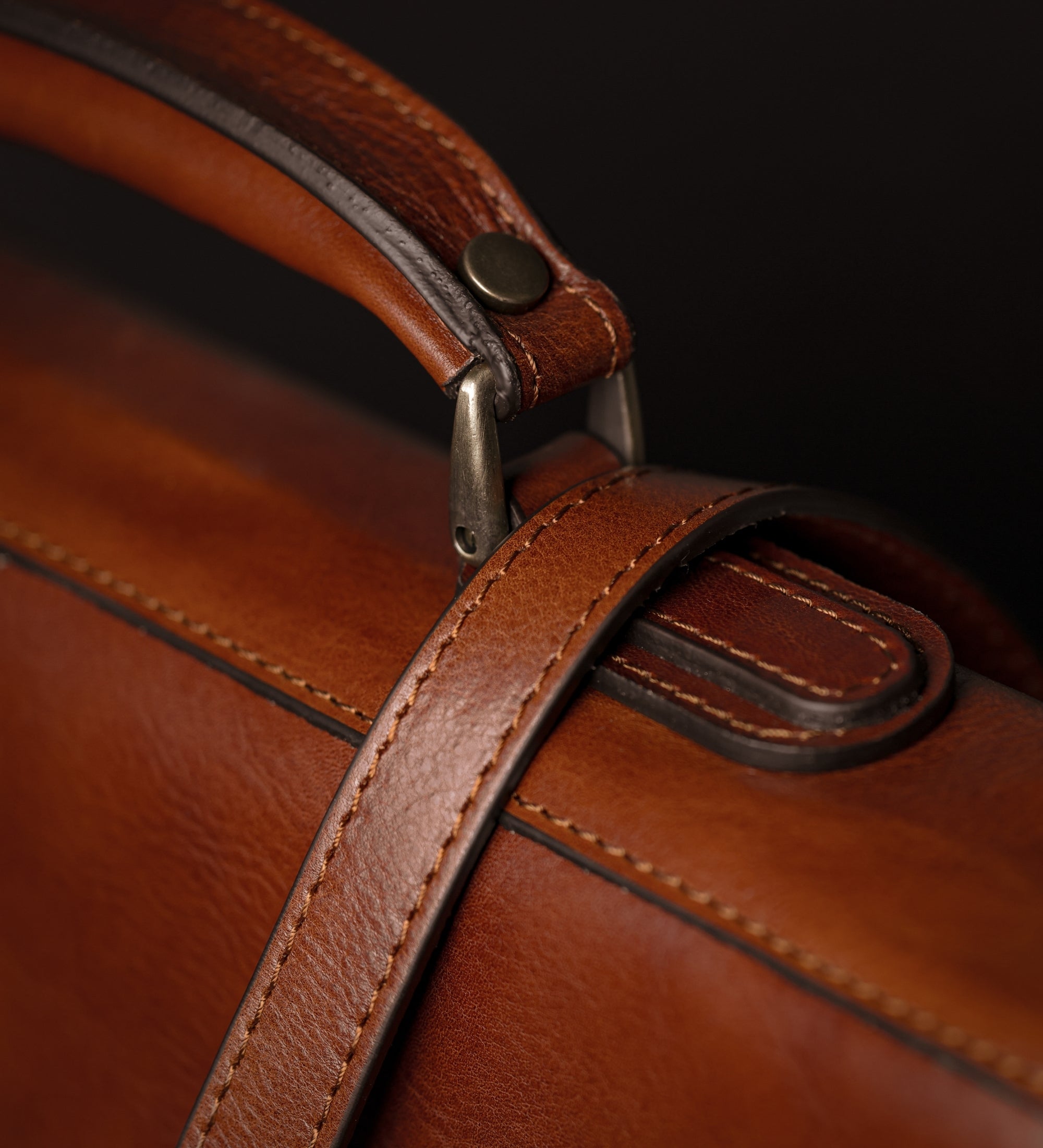 Leather Briefcase Laptop Bag - Illusions
