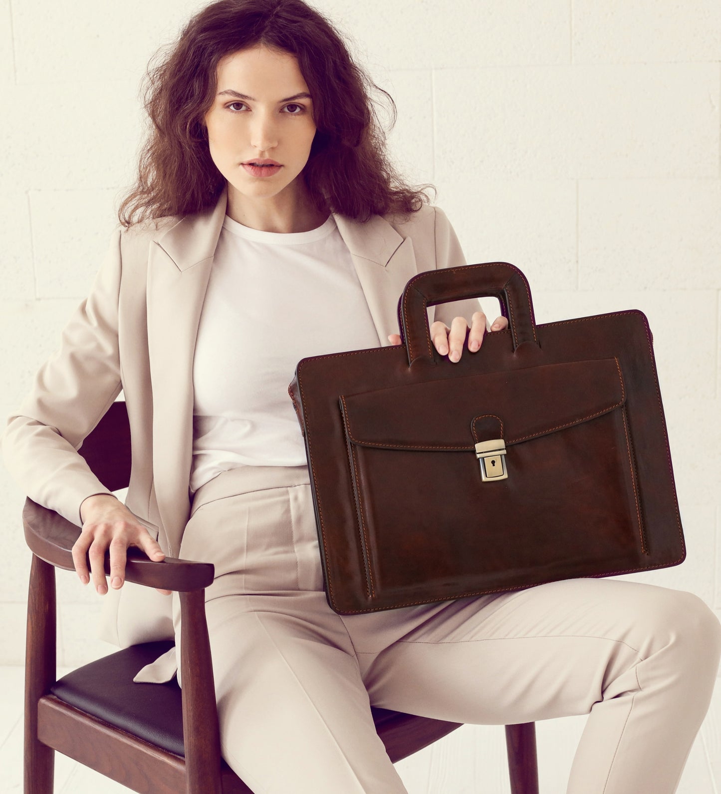 Womens Leather Briefcase - The Tempest