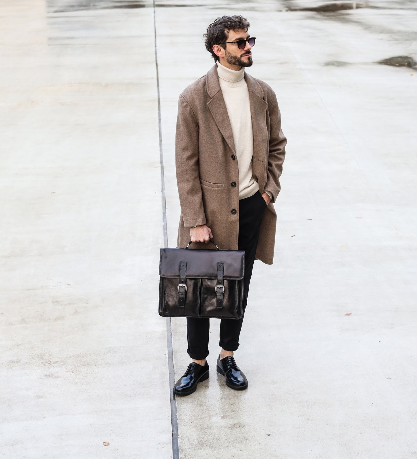 Leather Briefcase Satchel Bag - The Time Machine