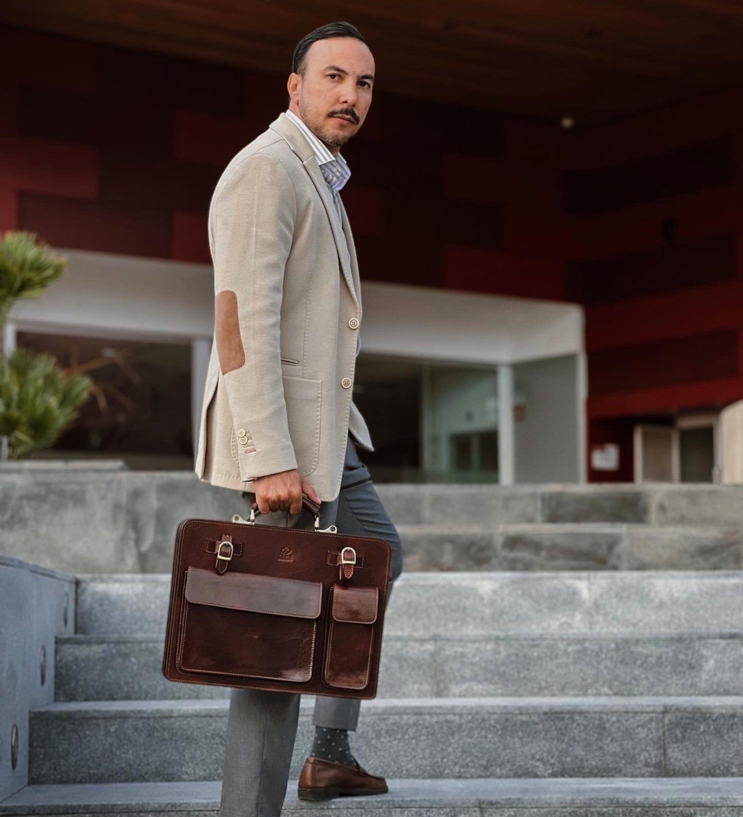 Leather Large Satchel Bag Briefcase - The Prophet