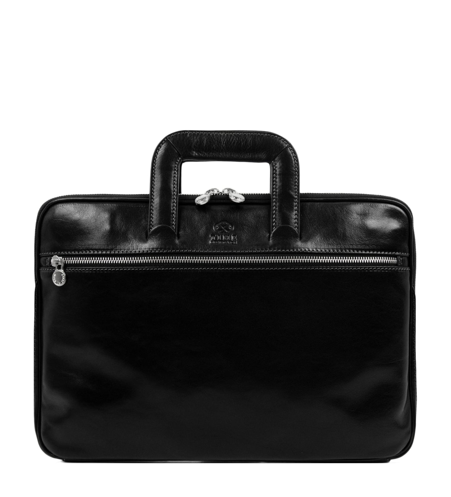 Leather Briefcase Laptop Bag - Brave New World