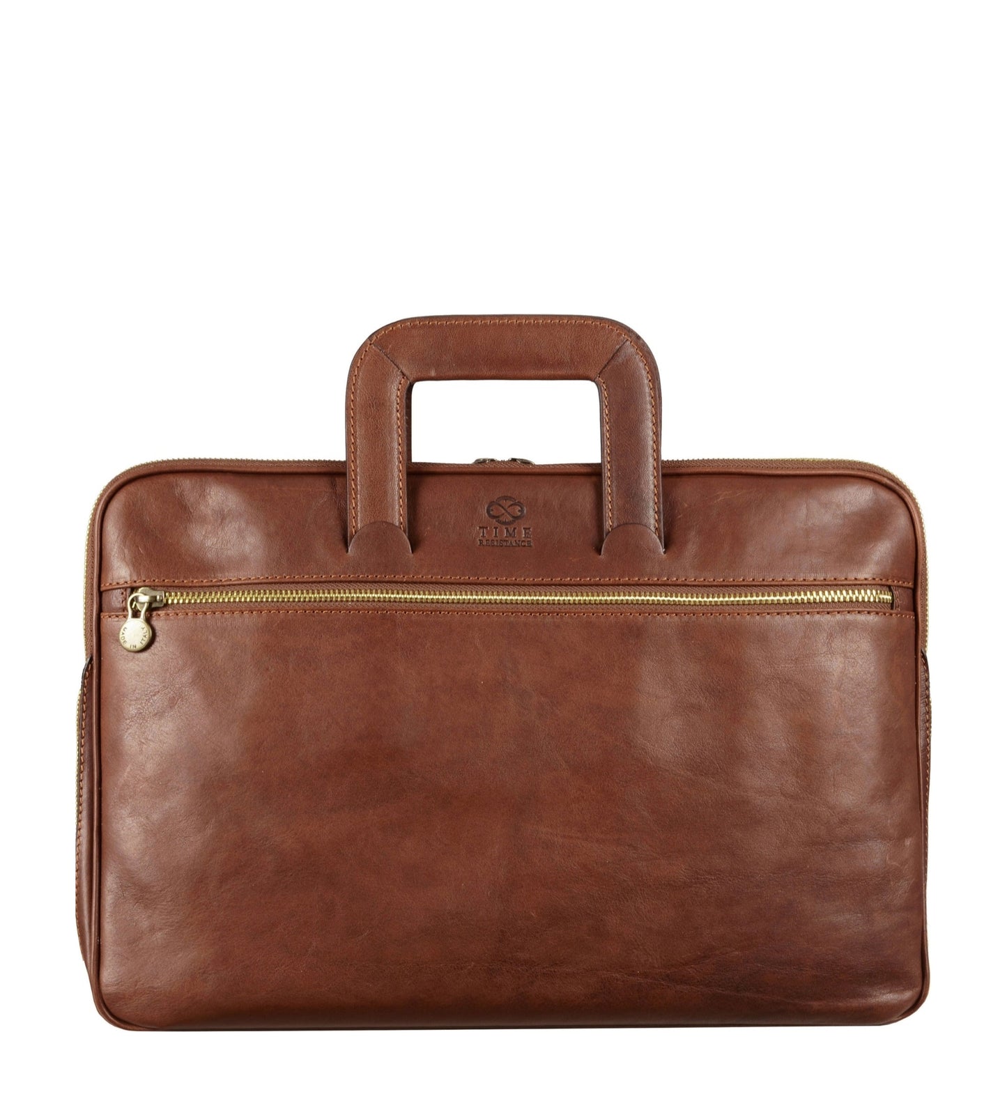 Leather Briefcase Laptop Bag - Brave New World