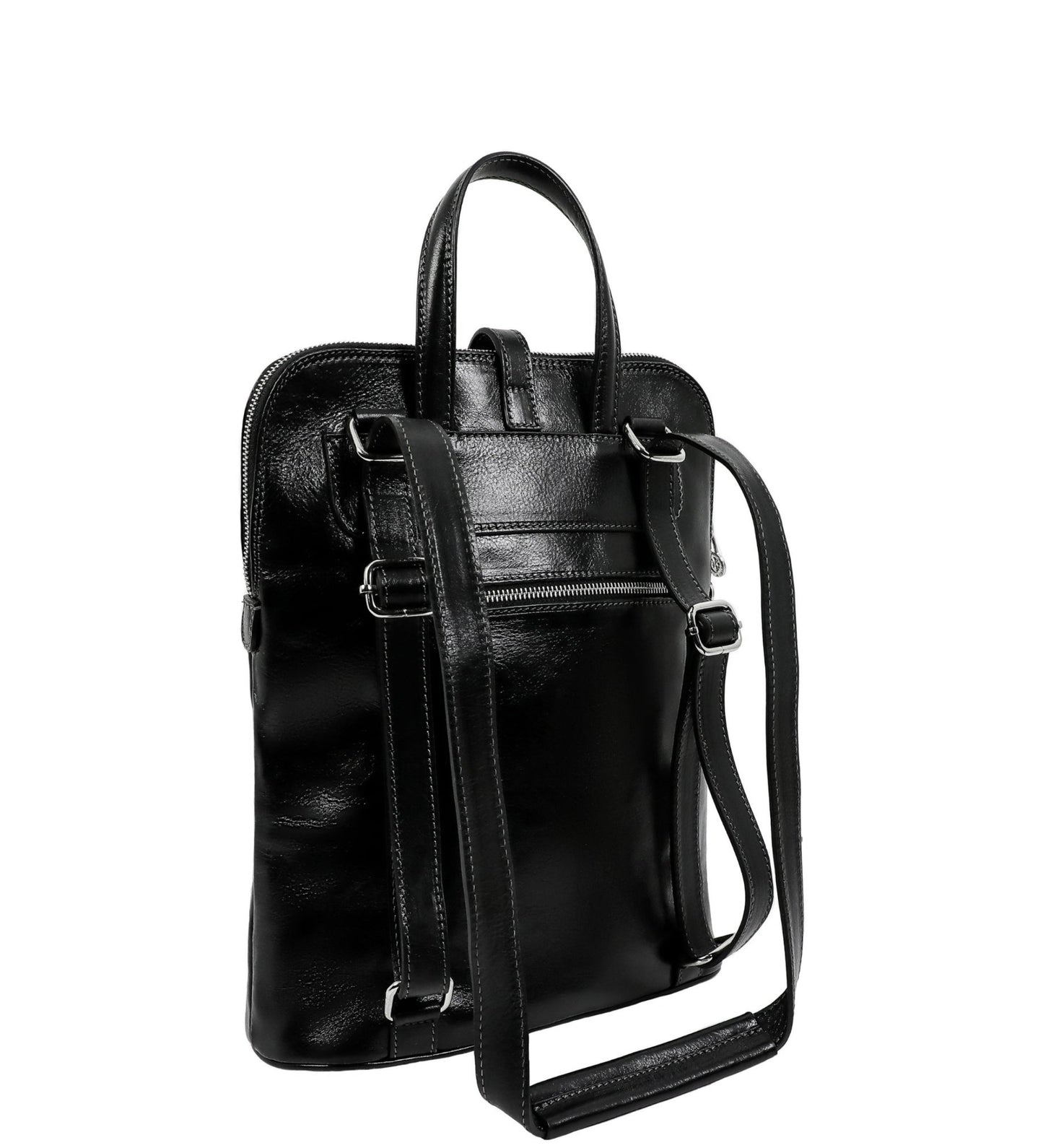 Womens Convertible Leather Backpack Shoulder Bag - Emma