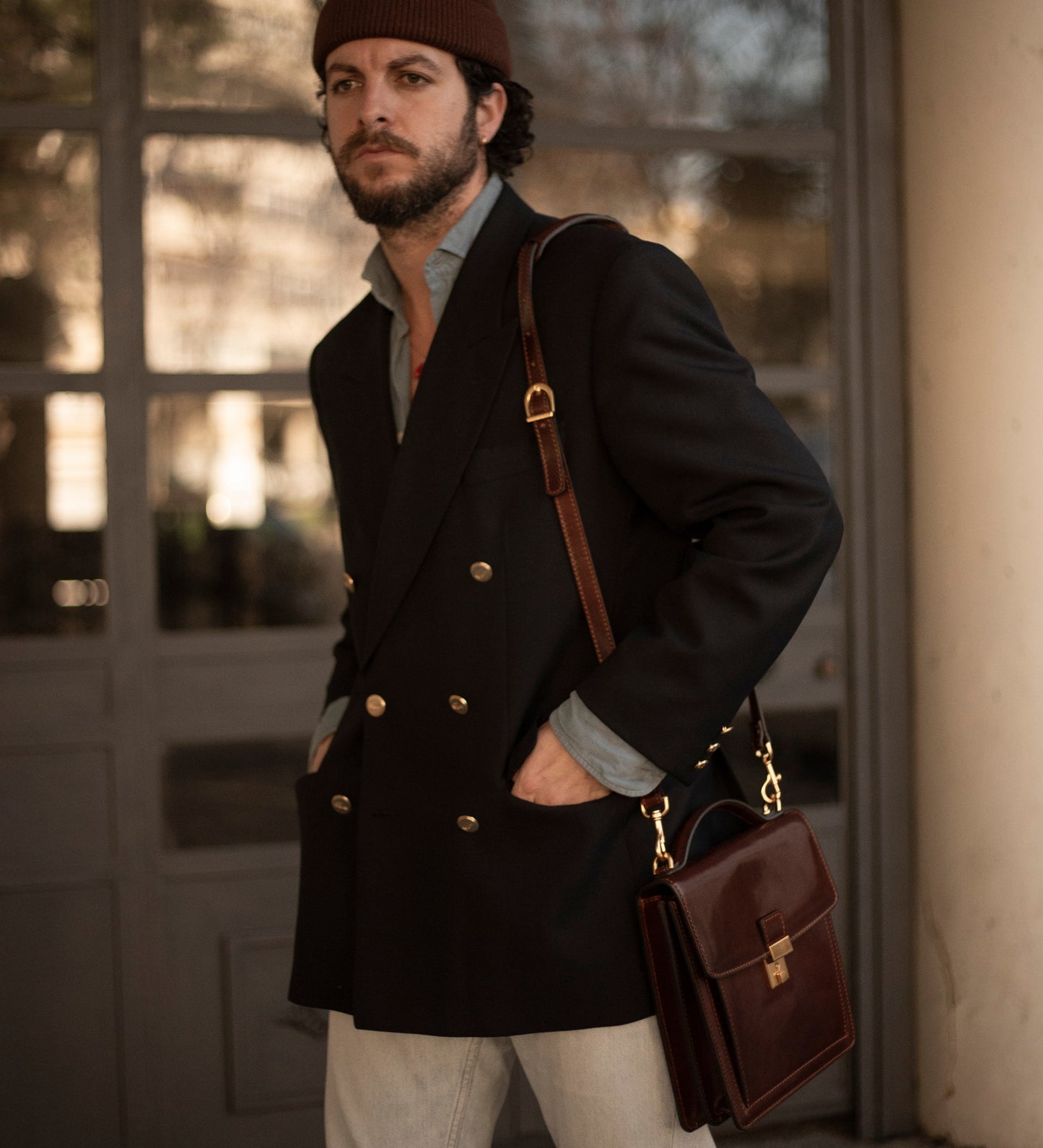 Small Leather Briefcase - Walden