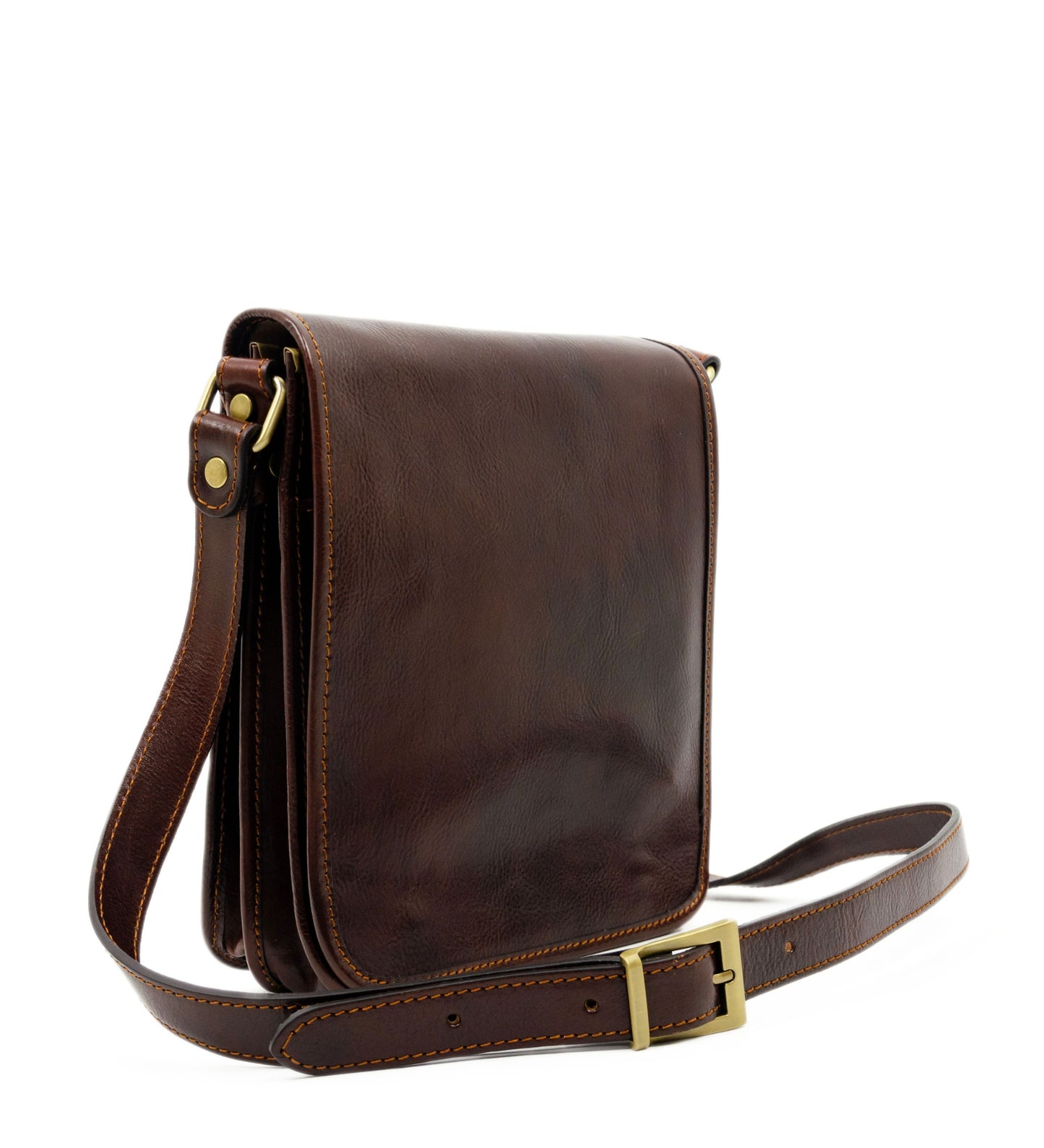 Small Leather Messenger Bag - On The Road