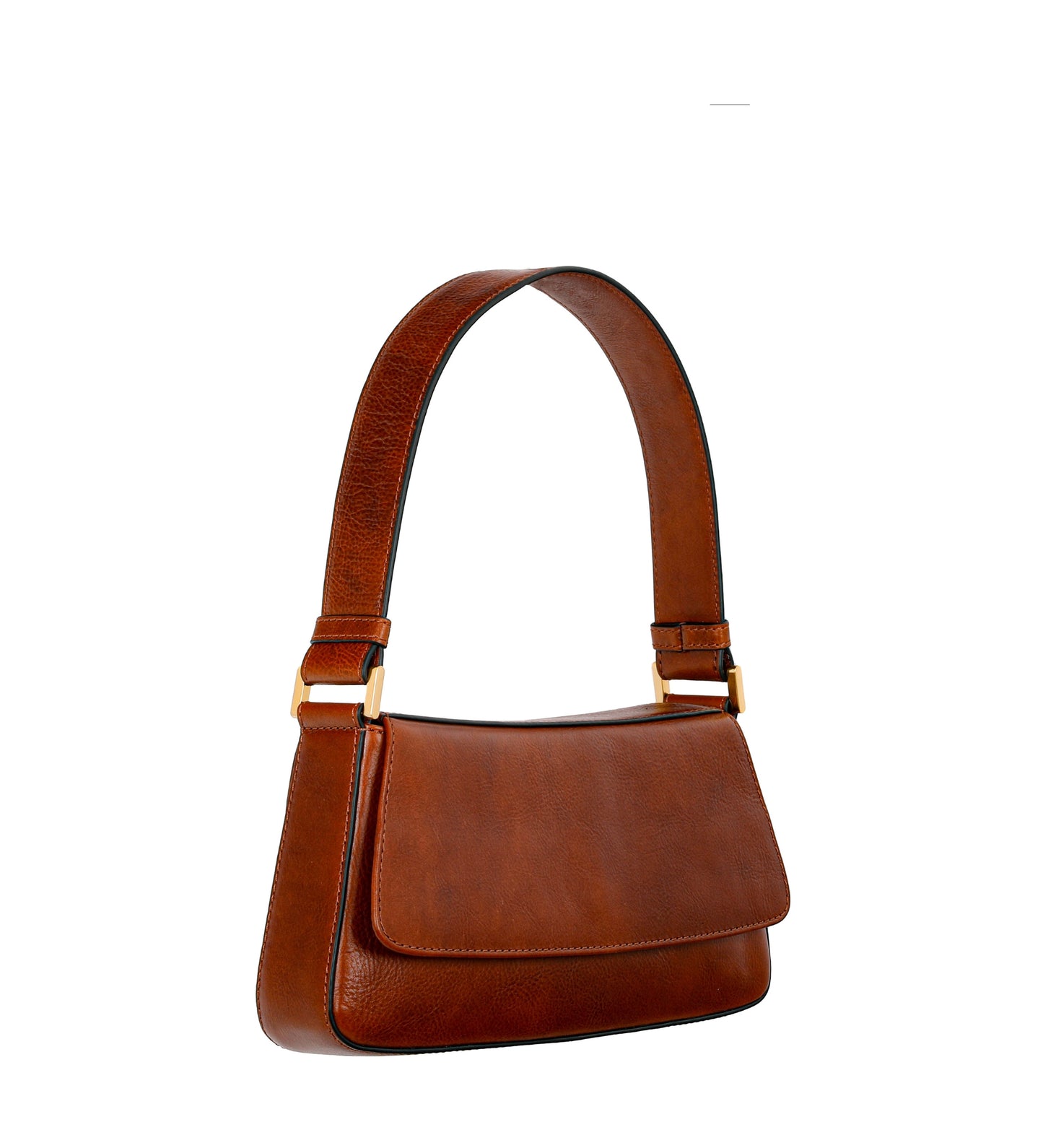 Leather Baguette Handbag for Women - Bright Lights, Big City