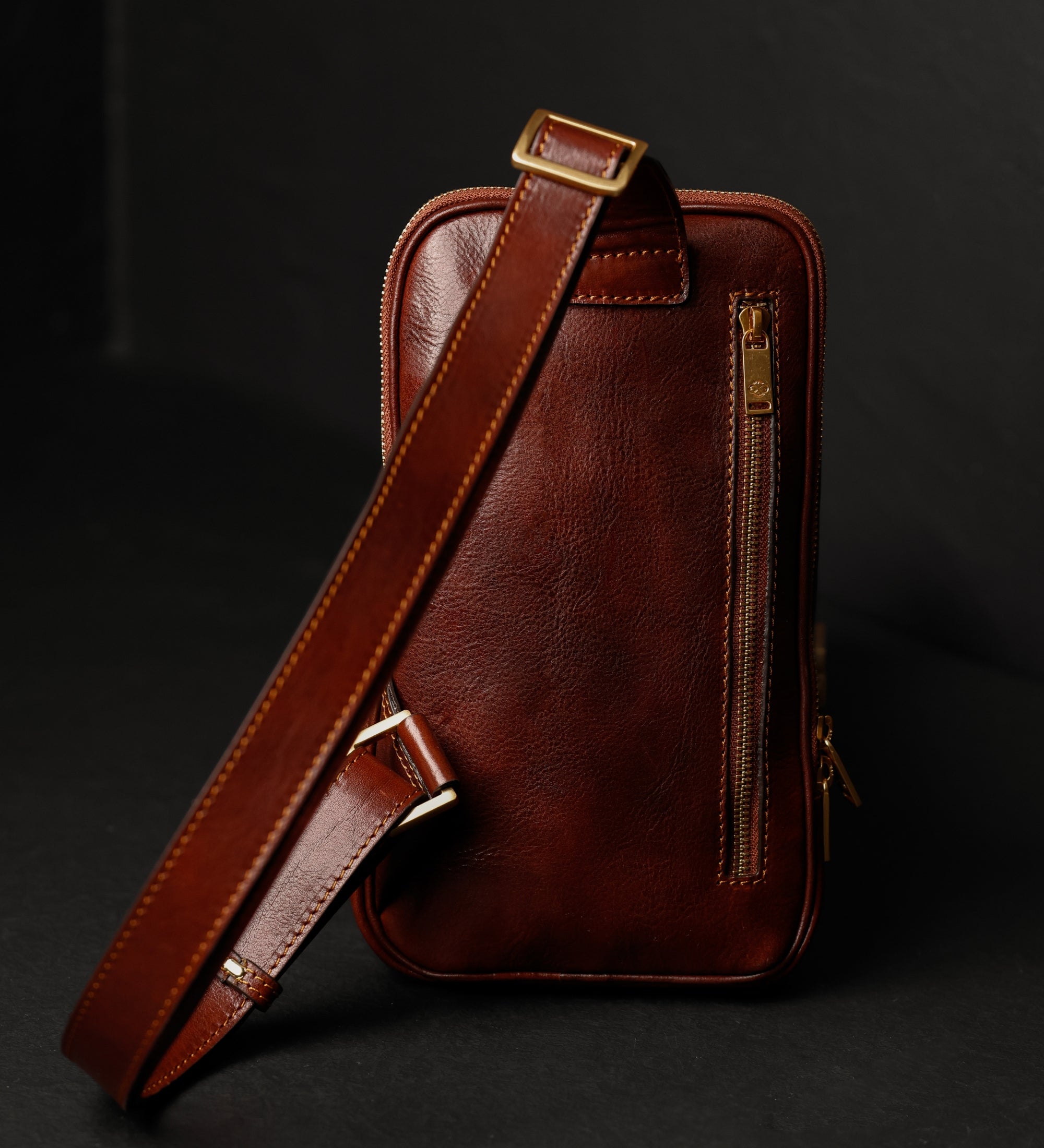 Leather Sling Bag Chest Bag - Kim