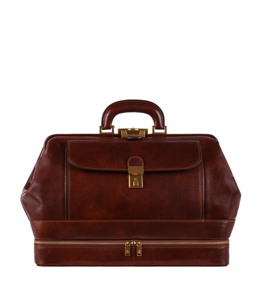 Large Italian Leather Doctor Bag - The Master and Margarita