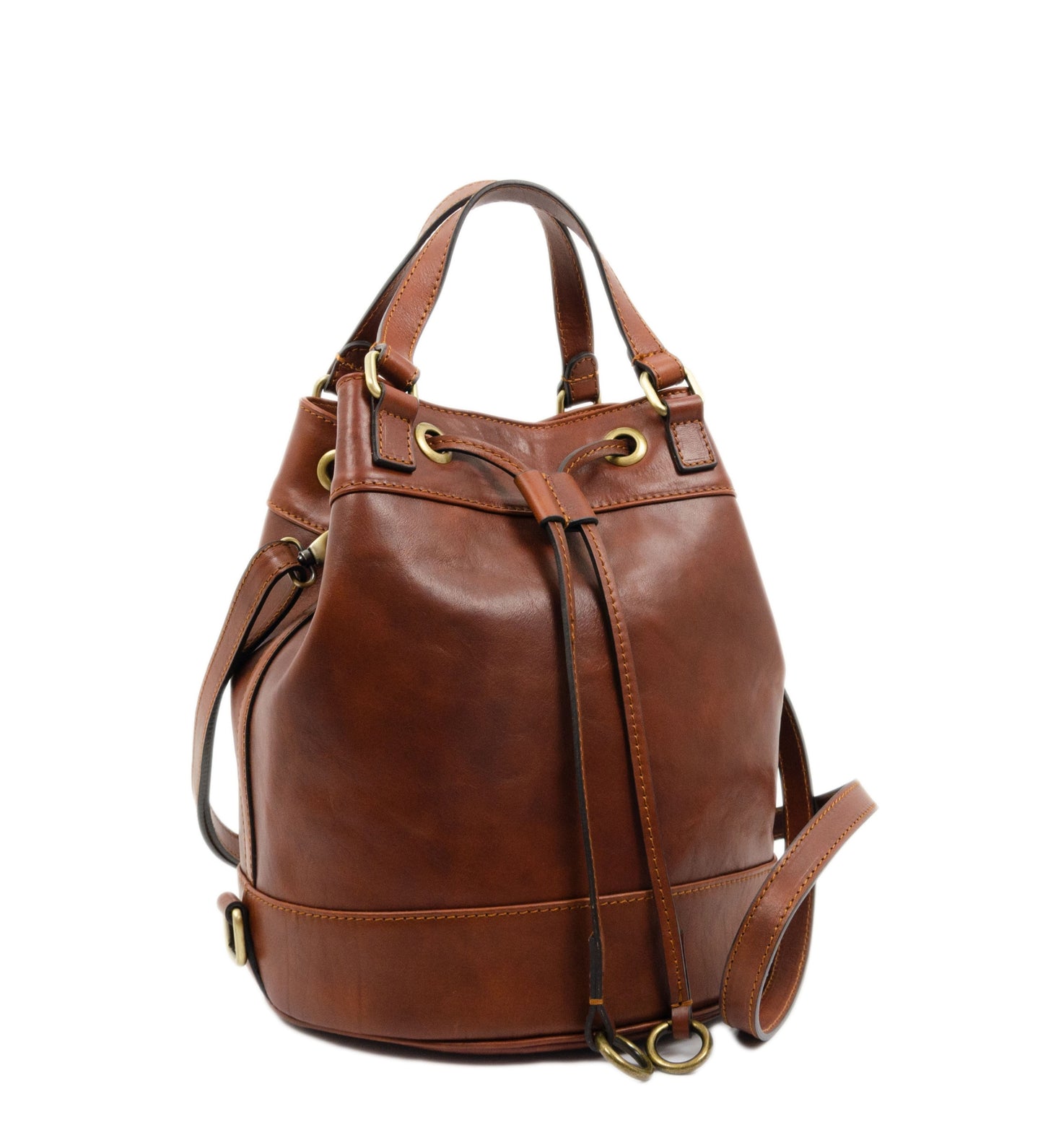 Leather Bucket Bag for Women - Light In August