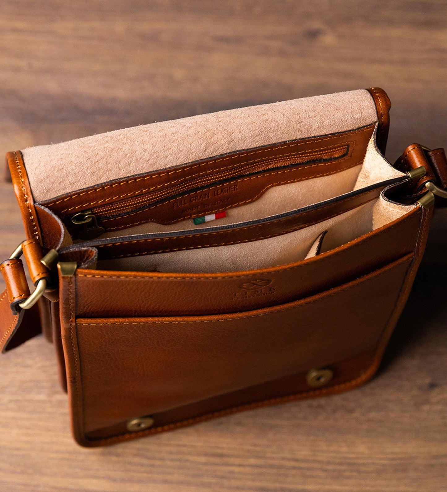 Small Leather Messenger Bag - On The Road