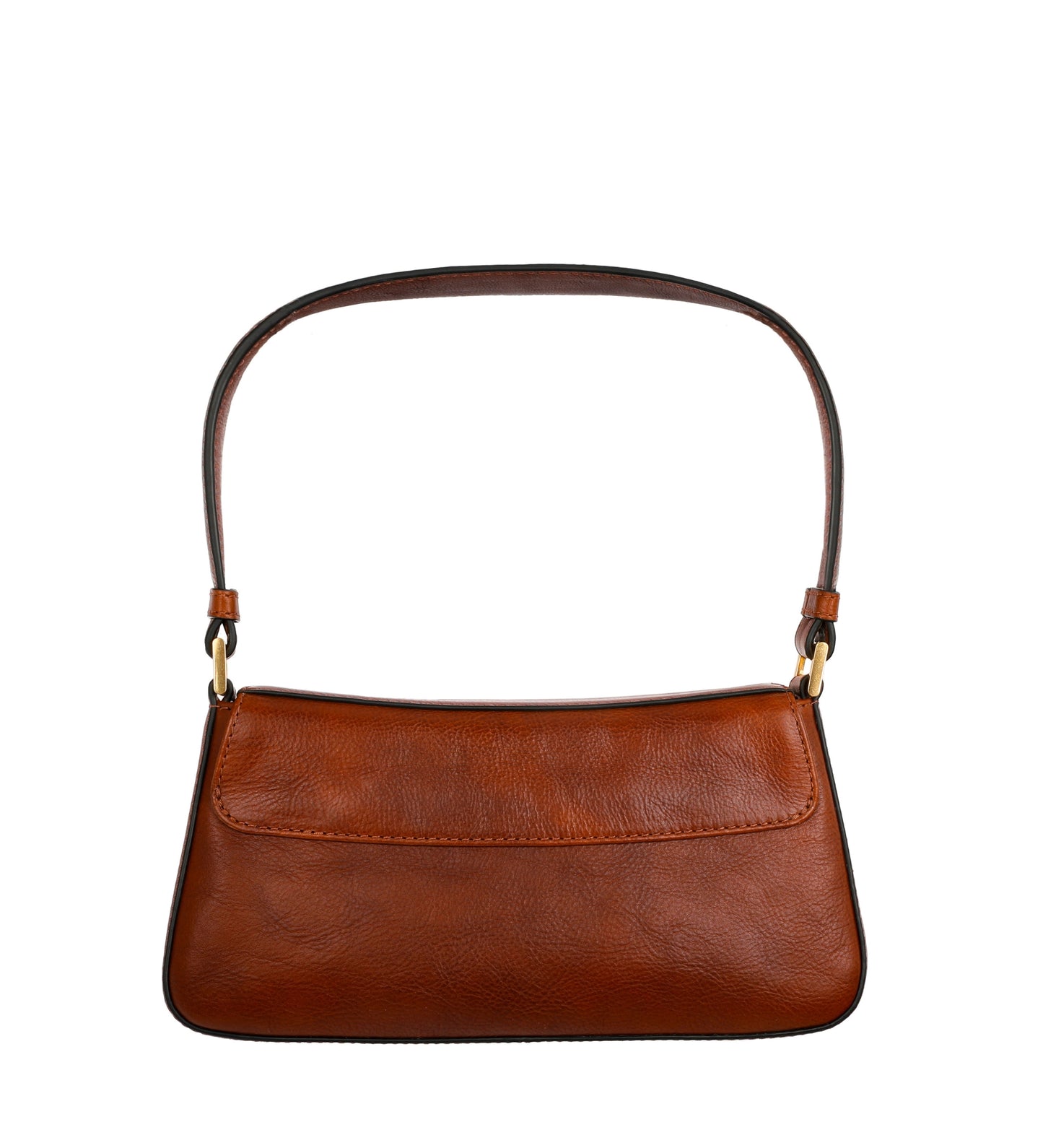 Leather Baguette Handbag for Women - Bright Lights, Big City