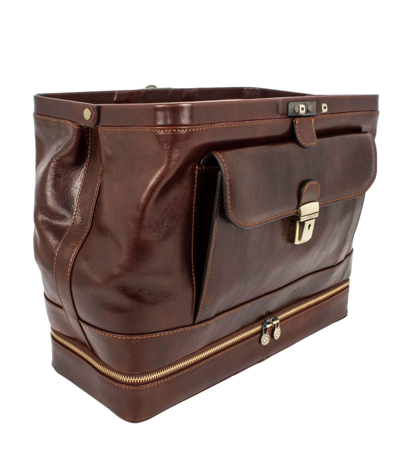 Large Italian Leather Doctor Bag - The Master and Margarita