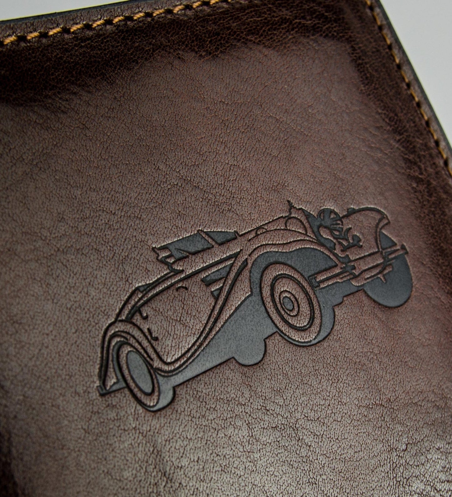 Brown Leather Car Documents Holder - Self-Reliance