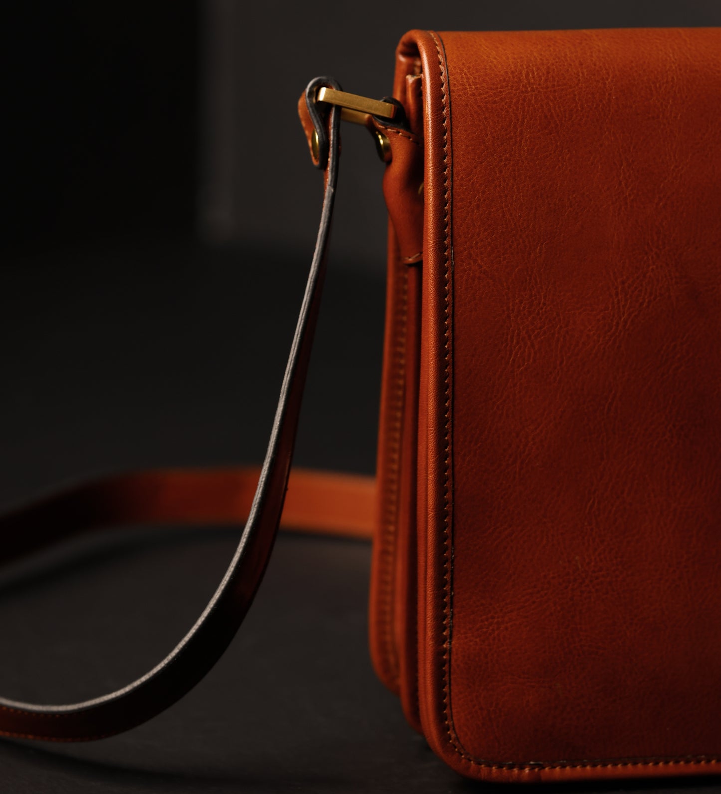 Small Leather Messenger Bag - On The Road