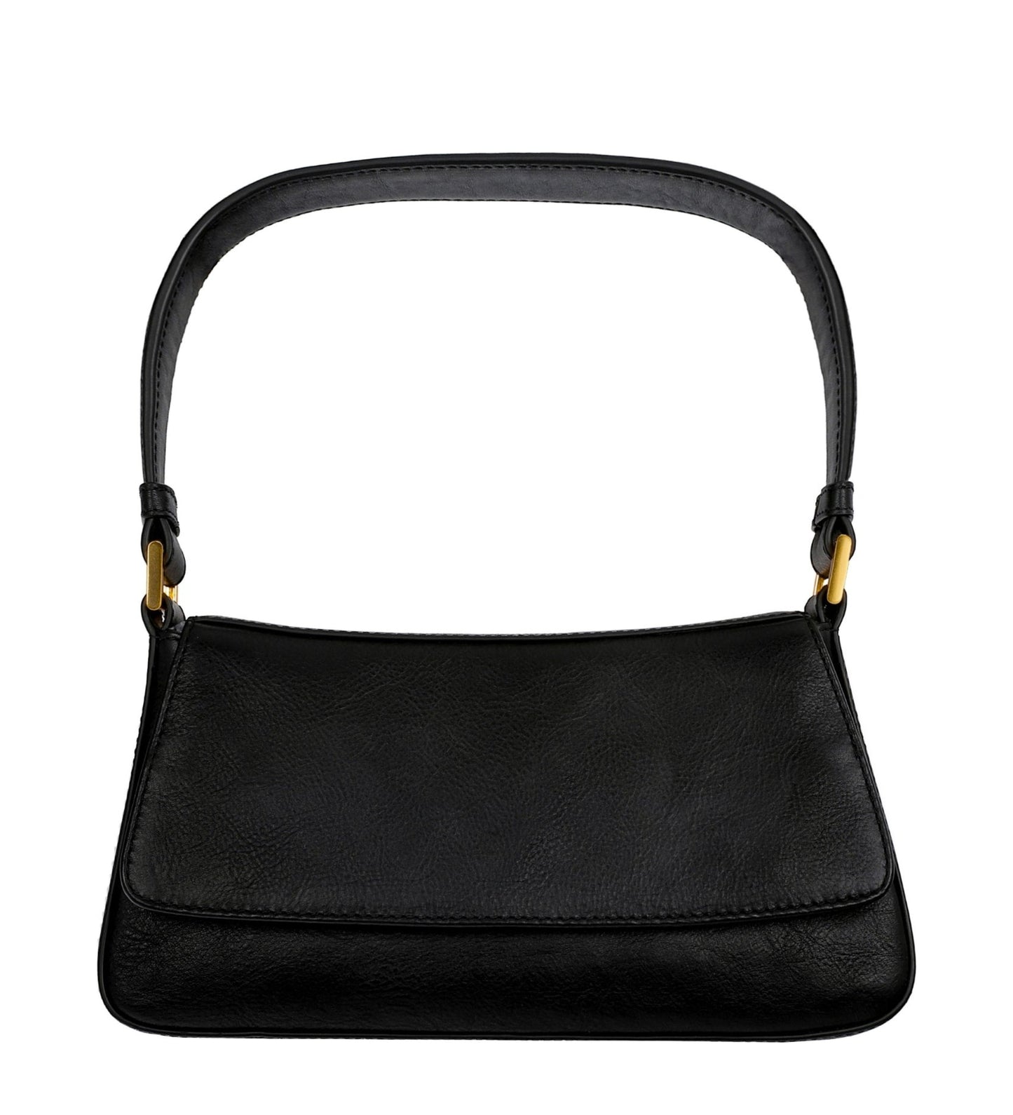 Leather Baguette Handbag for Women - Bright Lights, Big City