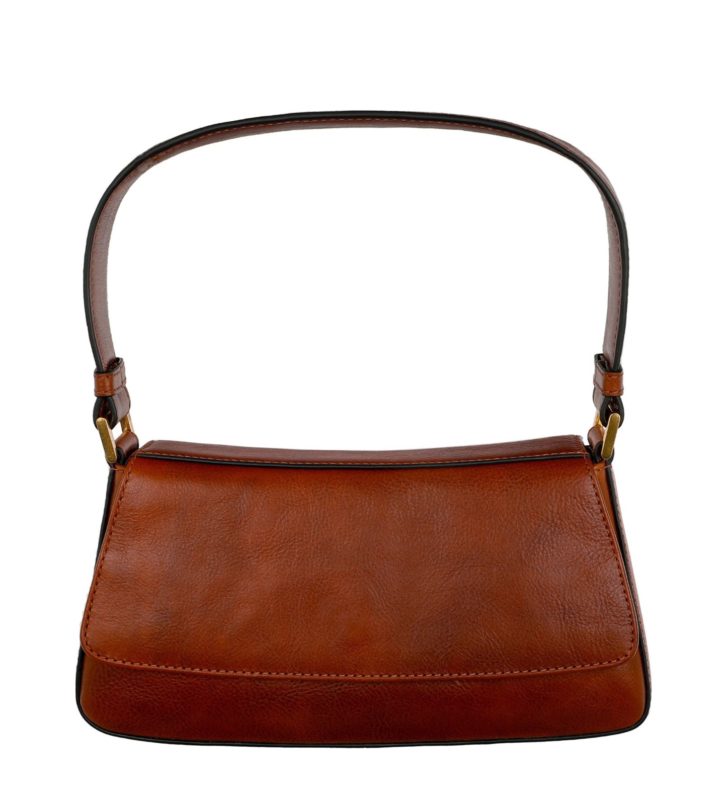 Leather Baguette Handbag for Women - Bright Lights, Big City