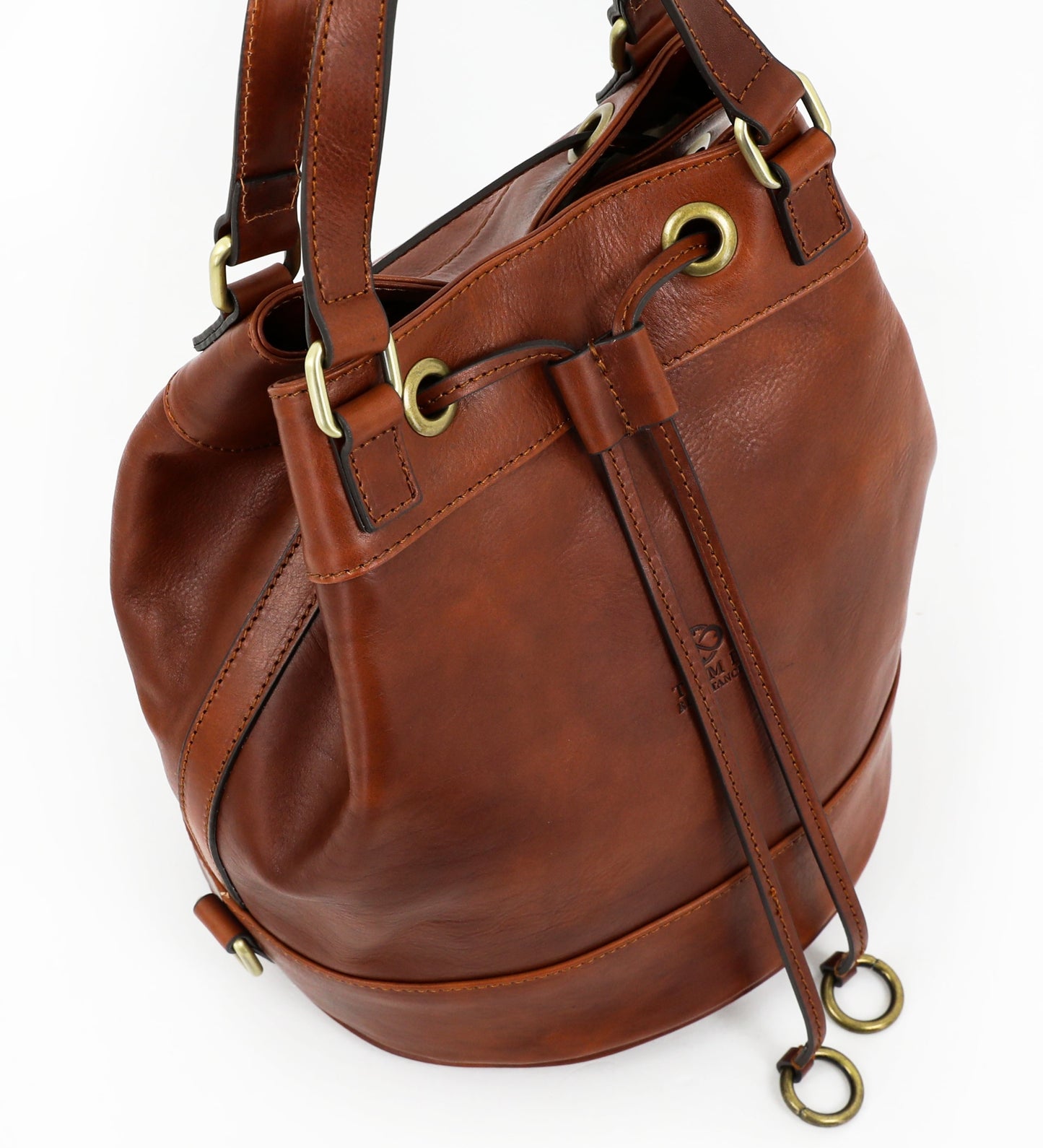 Leather Bucket Bag for Women - Light In August