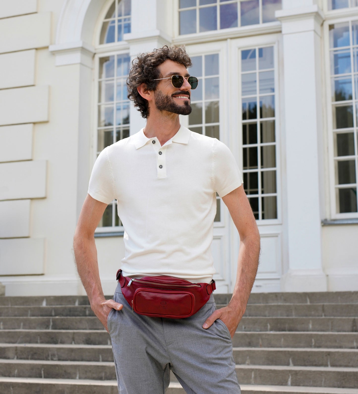 Leather Sling Bag Belly Bag - Independent People