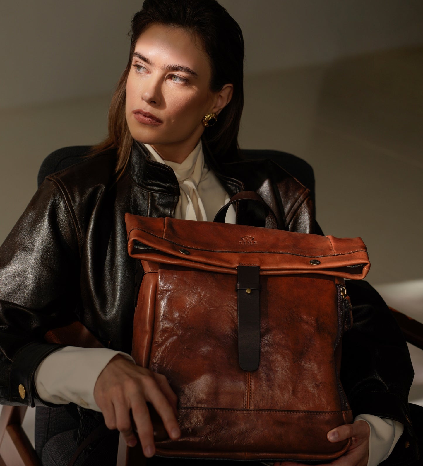 Leather Roll-Top Backpack for Women - The Secret History