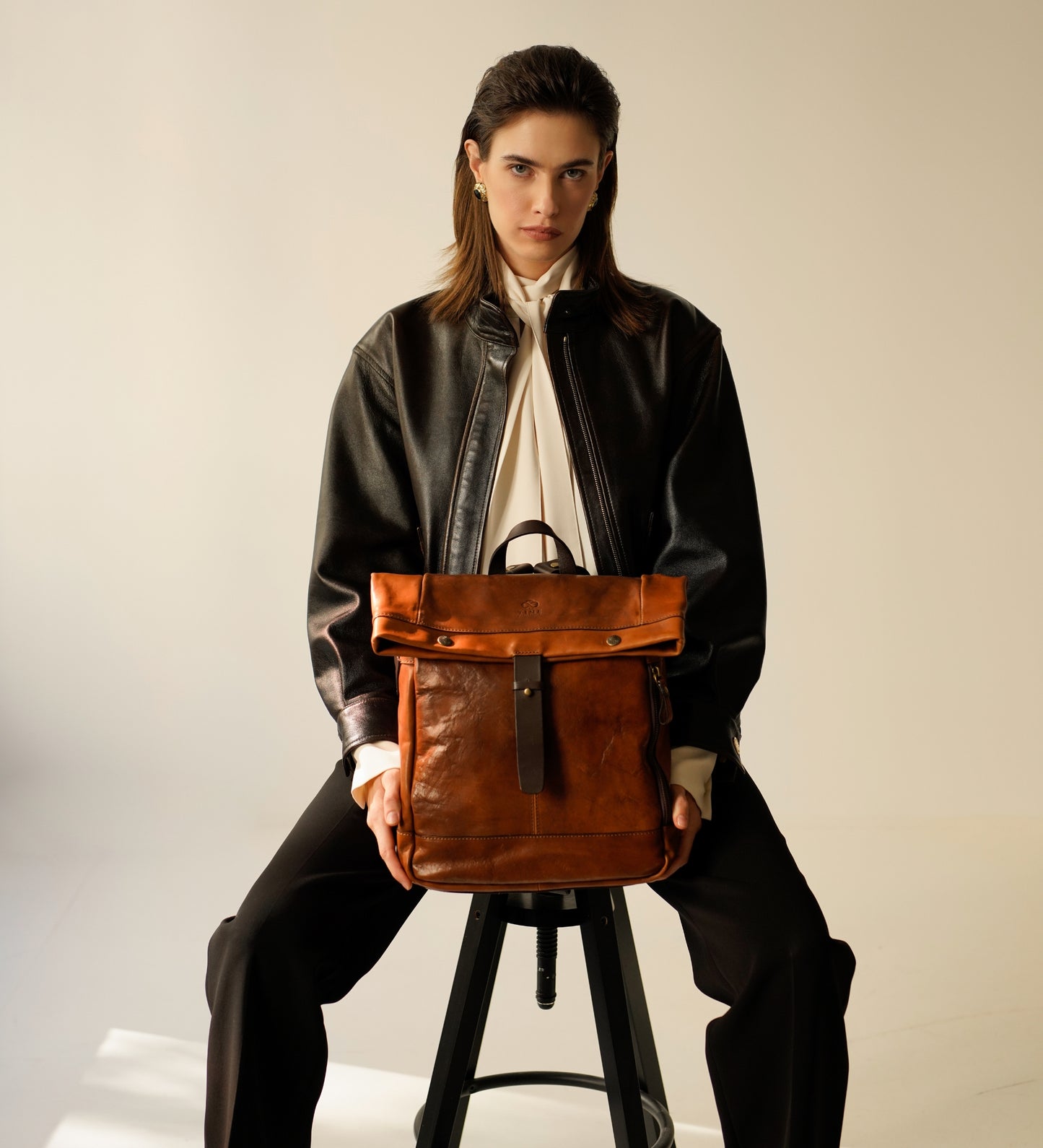 Leather Roll-Top Backpack for Women - The Secret History