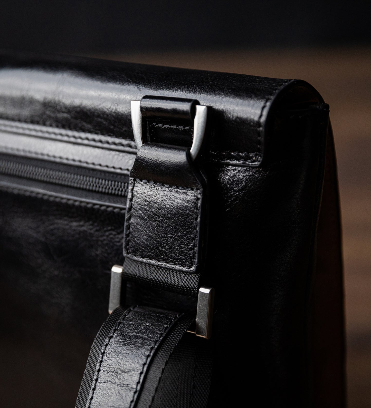 Leather Messenger Bag - A Room with a View