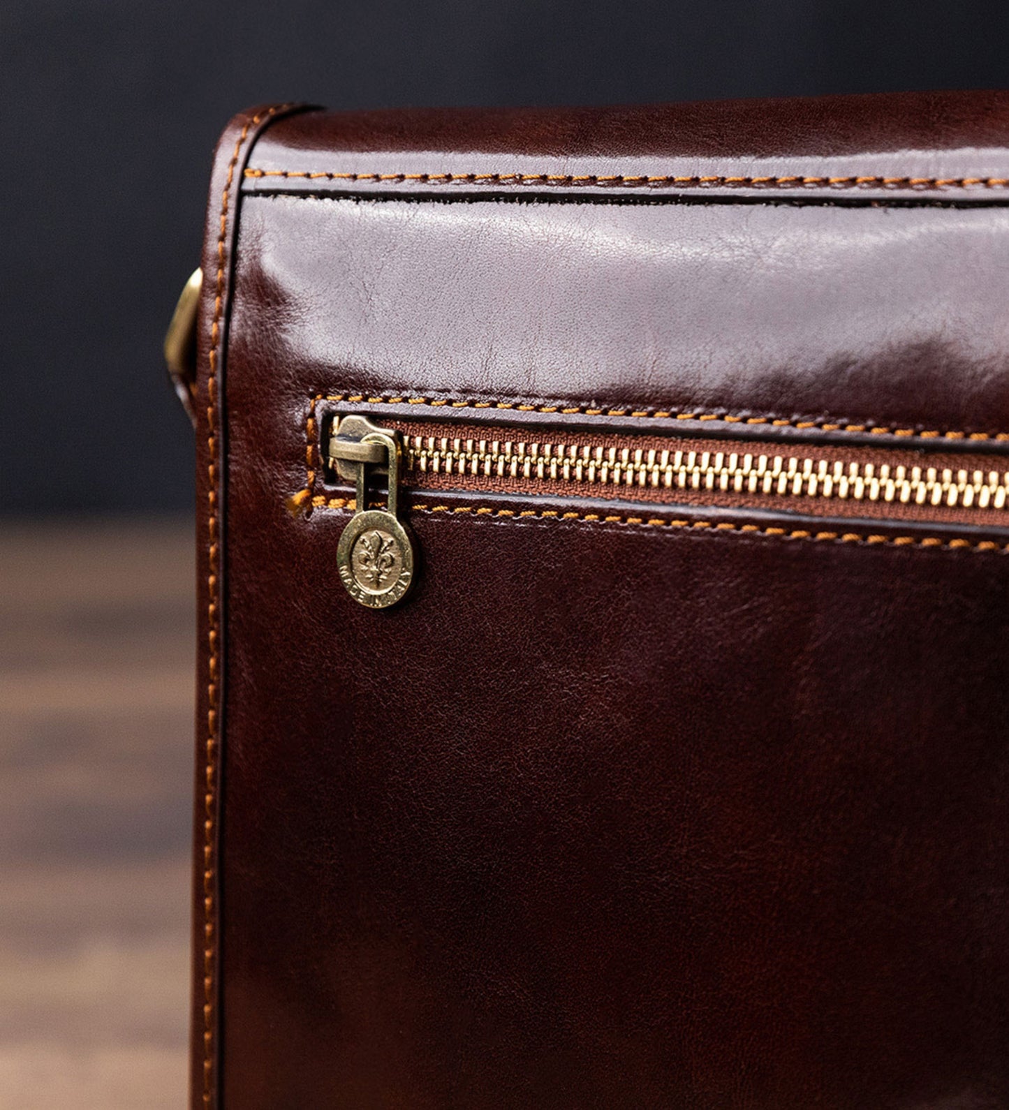 Small Leather Messenger Bag - On The Road