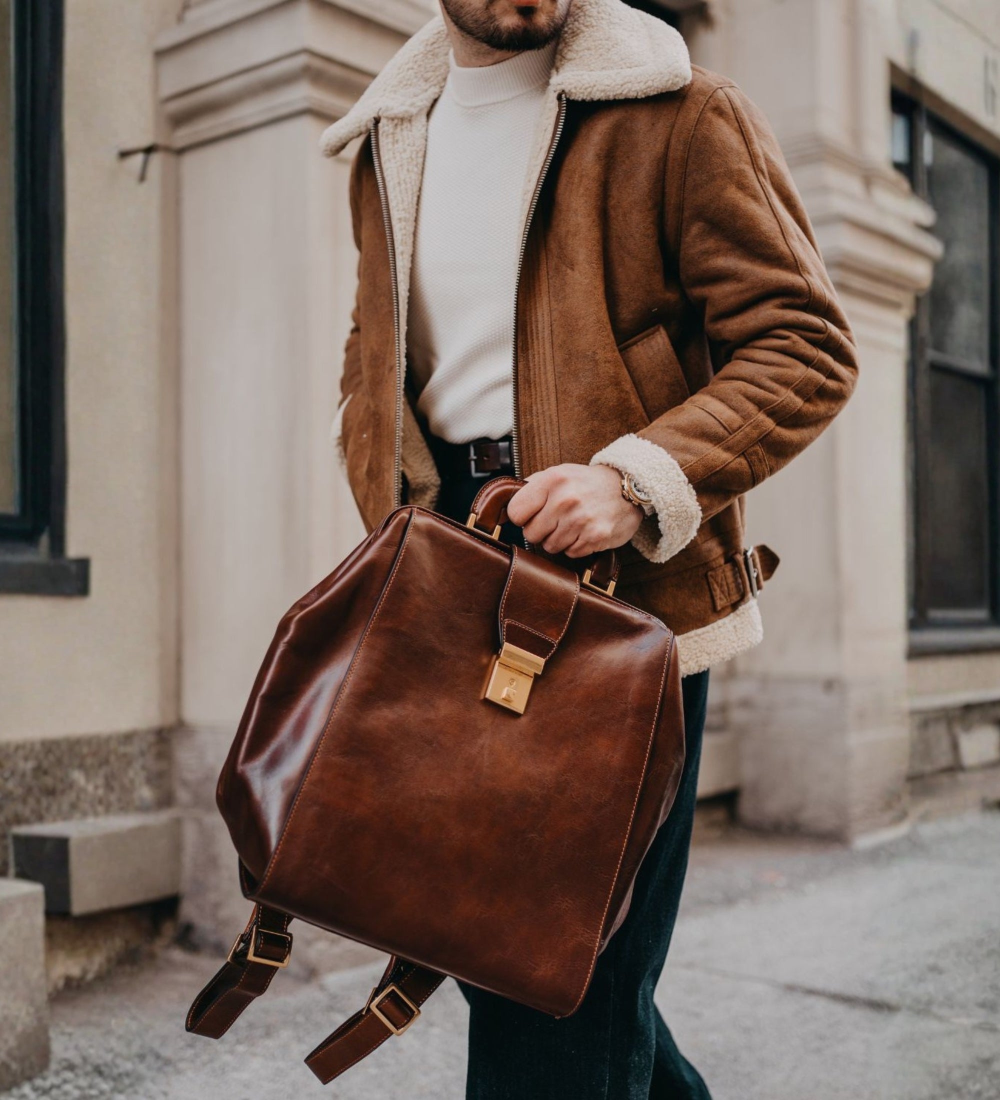 Leather Backpack - A Brief Story of Time