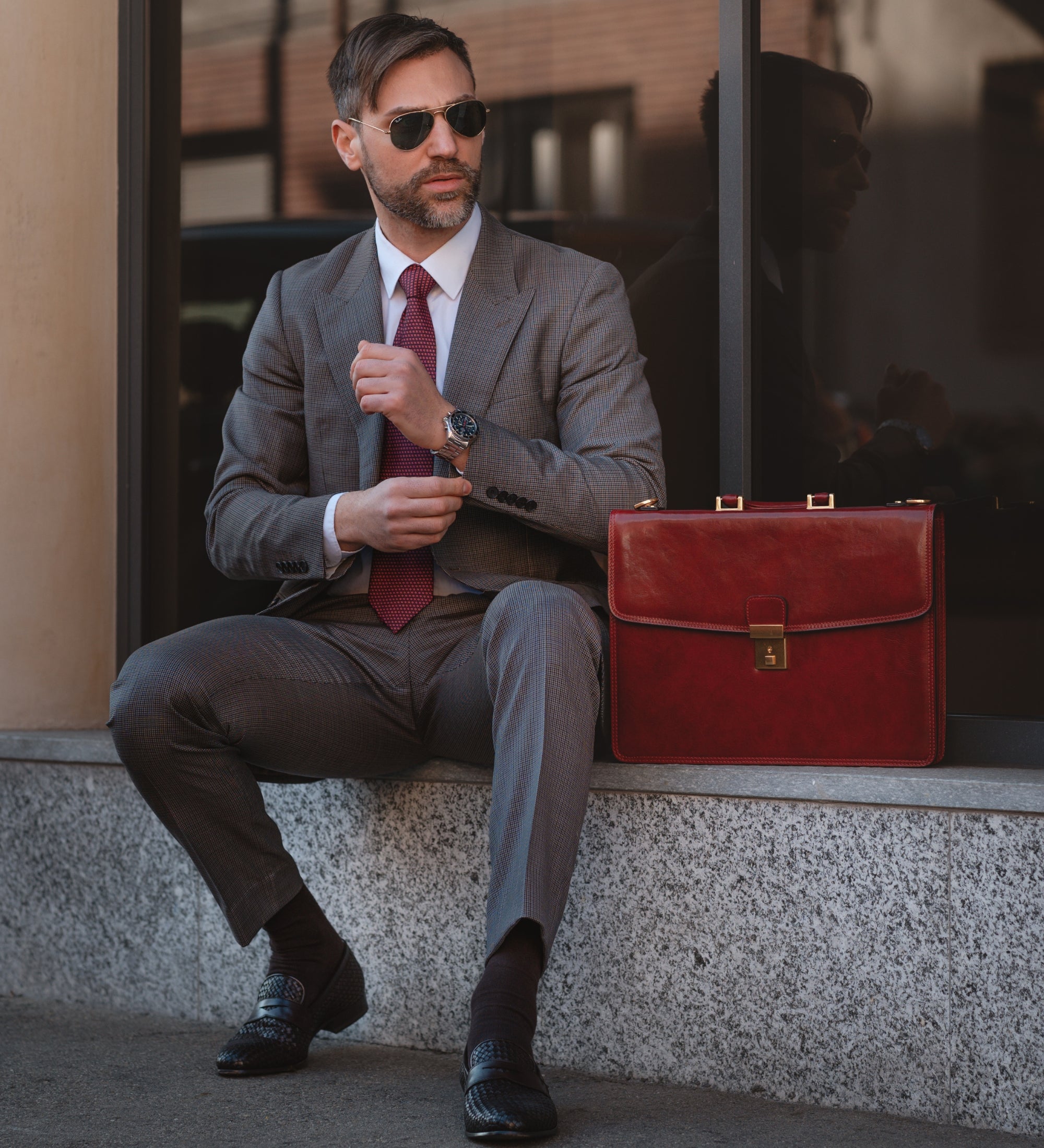 Leather Briefcase - The Sound of the Mountain