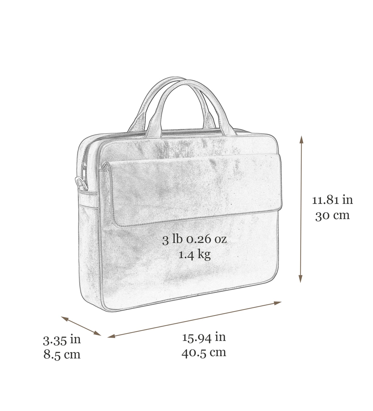 Leather Briefcase Laptop Bag - The Sheltering Sky