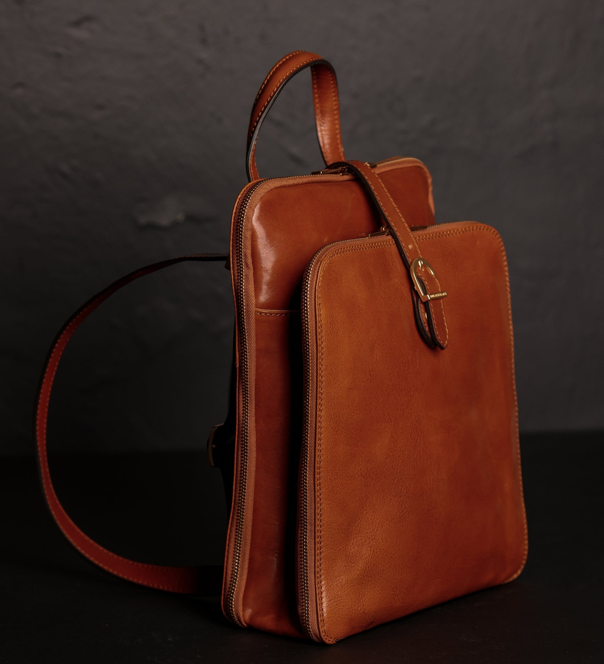 Womens Convertible Leather Backpack Shoulder Bag - Clarissa