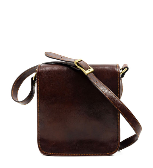 Small Leather Messenger Bag - On The Road