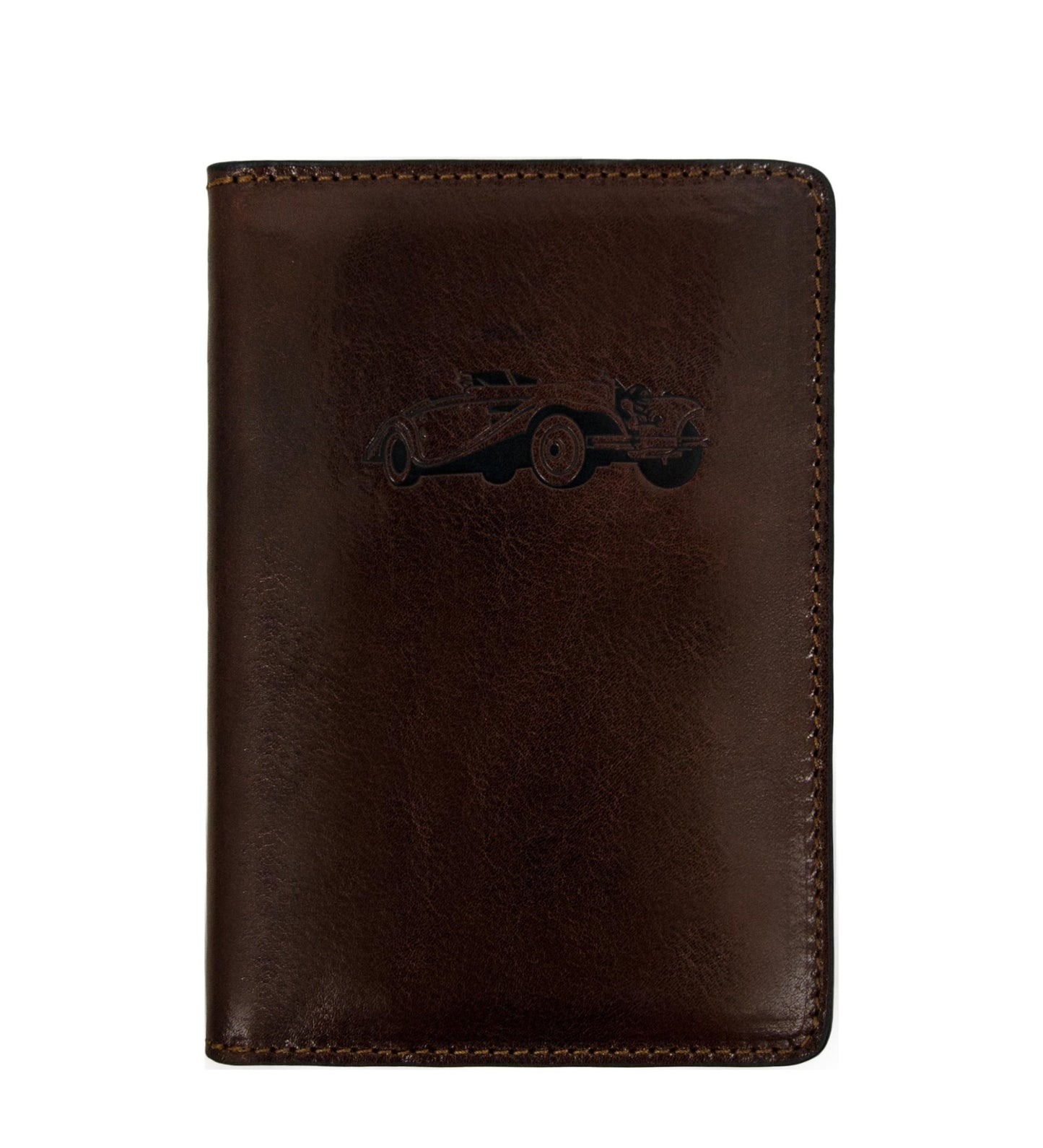 Brown Leather Car Documents Holder - Self-Reliance