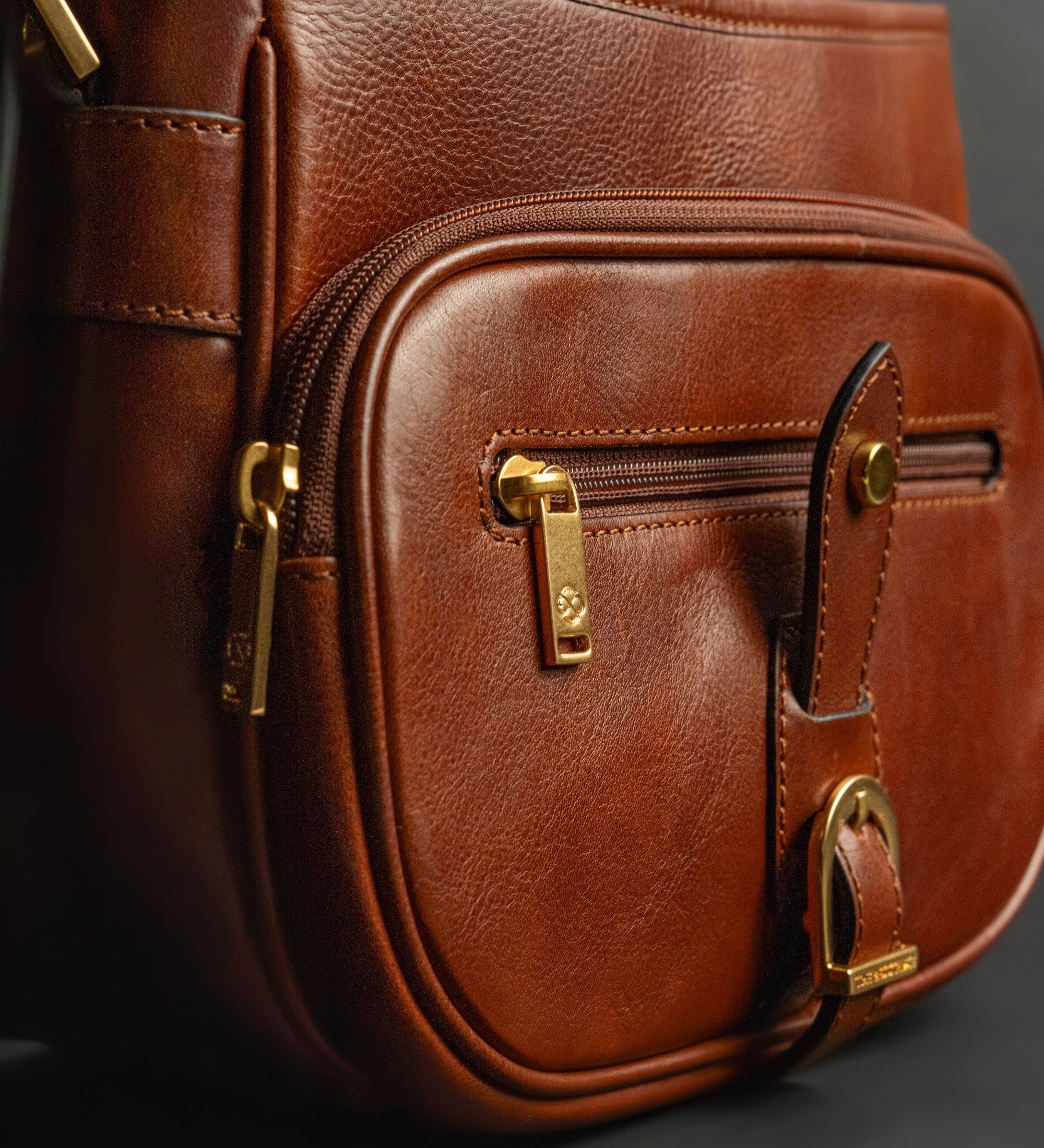 Womens Leather Saddle Bag - Women In Love